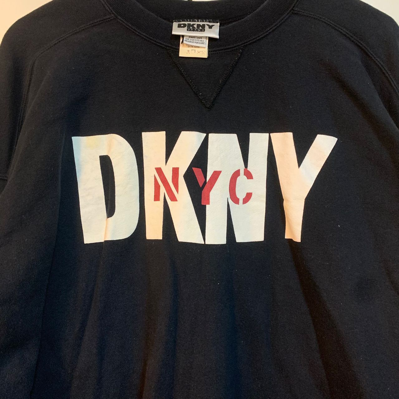 DKNY Vintage Dkny NYC Jeans Black Sweatshirt Size US XL / EU 56 / 4 - 2 Thumbnail