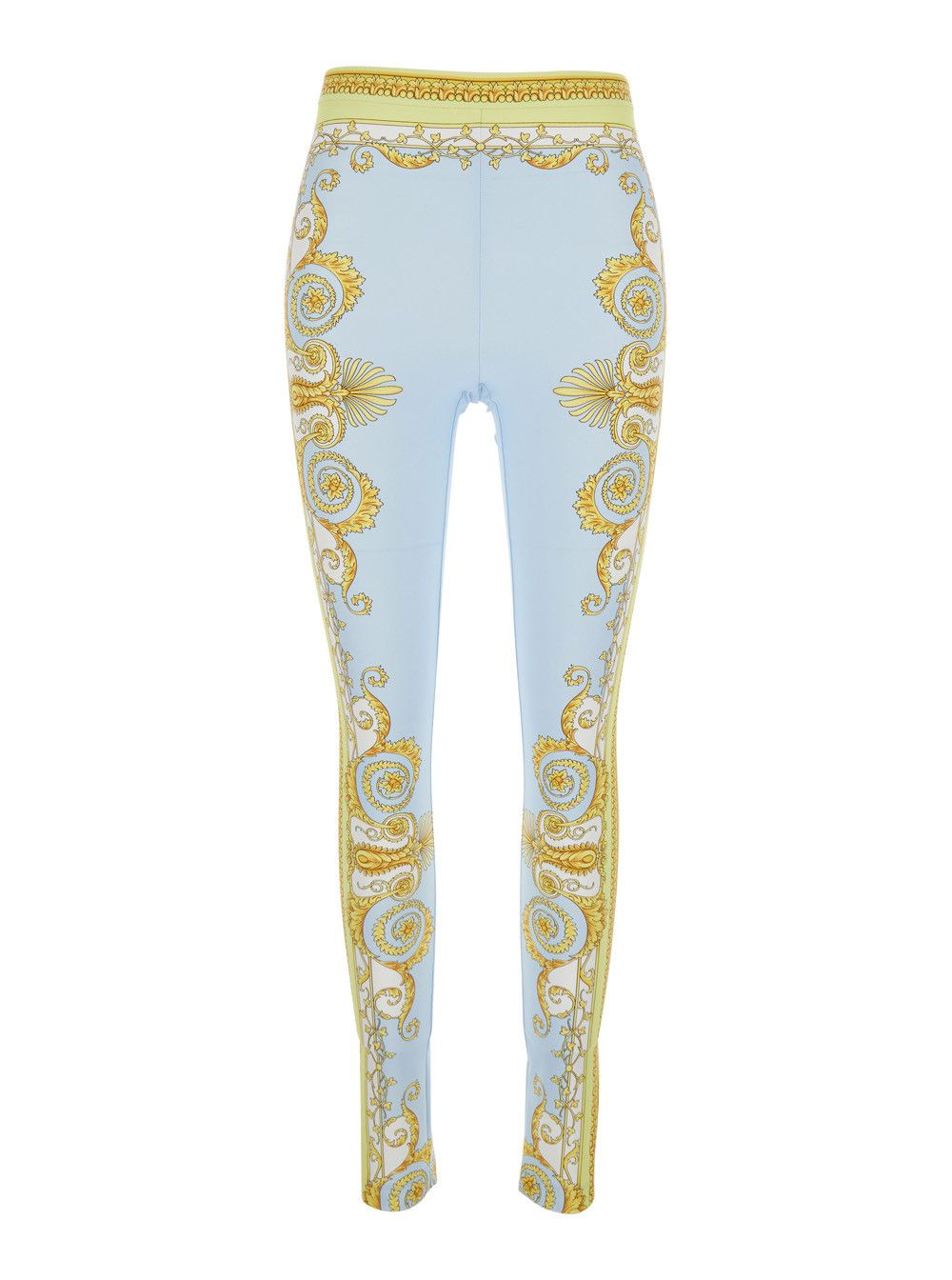 Versace Multicolor Leggings with All-Over Baroque Print in Stretch Fabric for Women Size 28" / US 6 / IT 42 - 1 Thumbnail