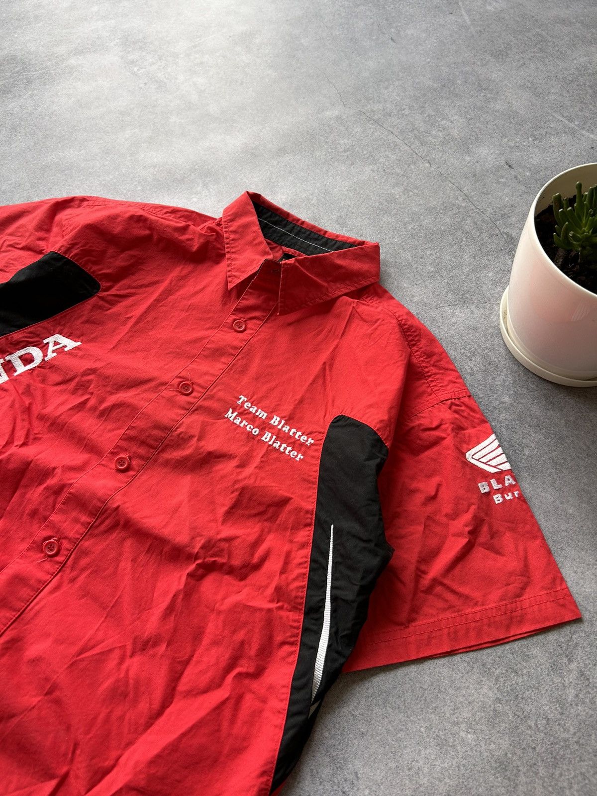 Honda × Vintage Vintage Honda Racing big logo button shirts Size US M / EU 48-50 / 2 - 3 Thumbnail