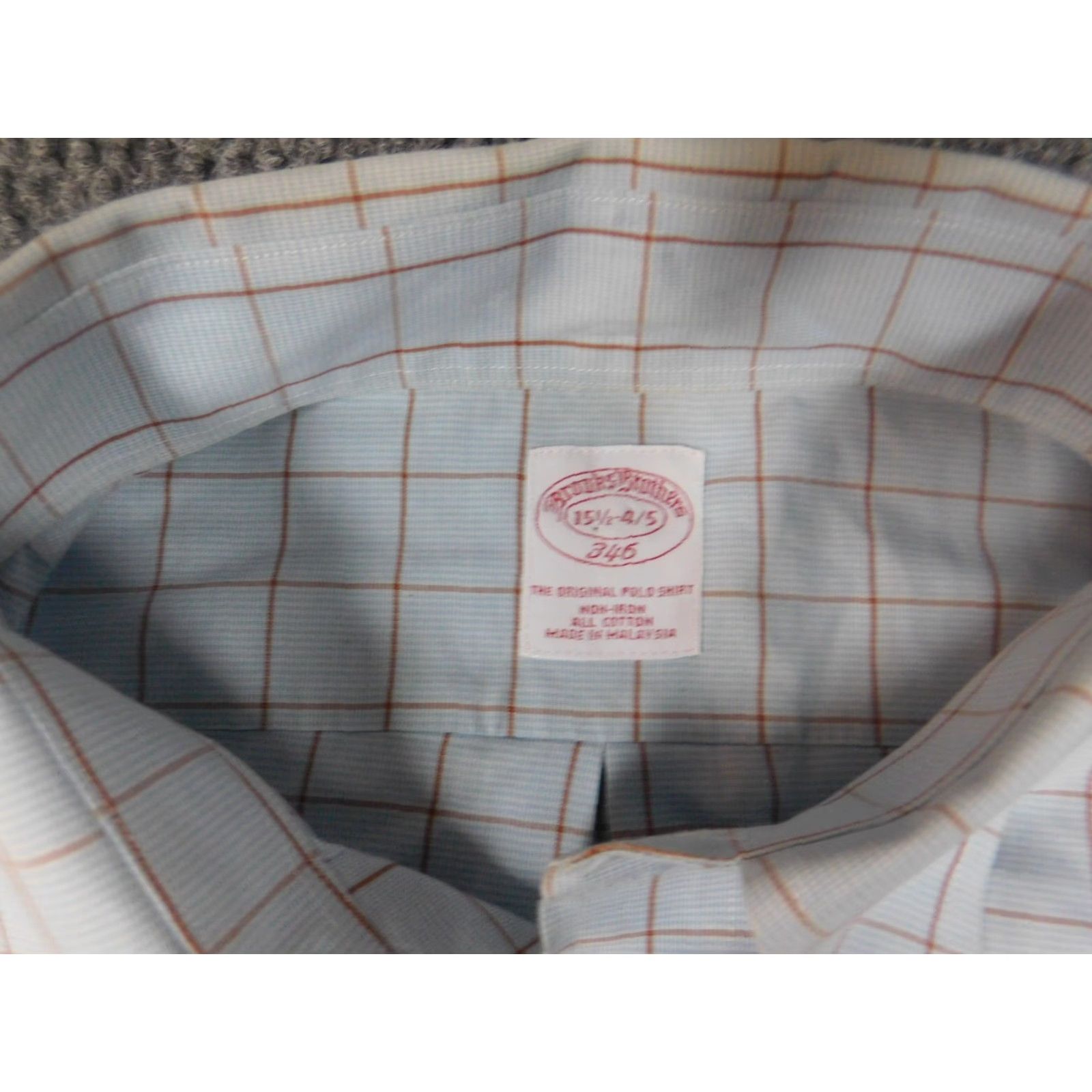Brooks Brothers Brooks Brothers Dress Shirt 15.5 Mens Blue Plaid Button Up Office Workwear Shirt Long Sleeve Classic Fit Non-Iron Breathable Machine Washable Size US L / EU 52-54 / 3 - 5 Thumbnail
