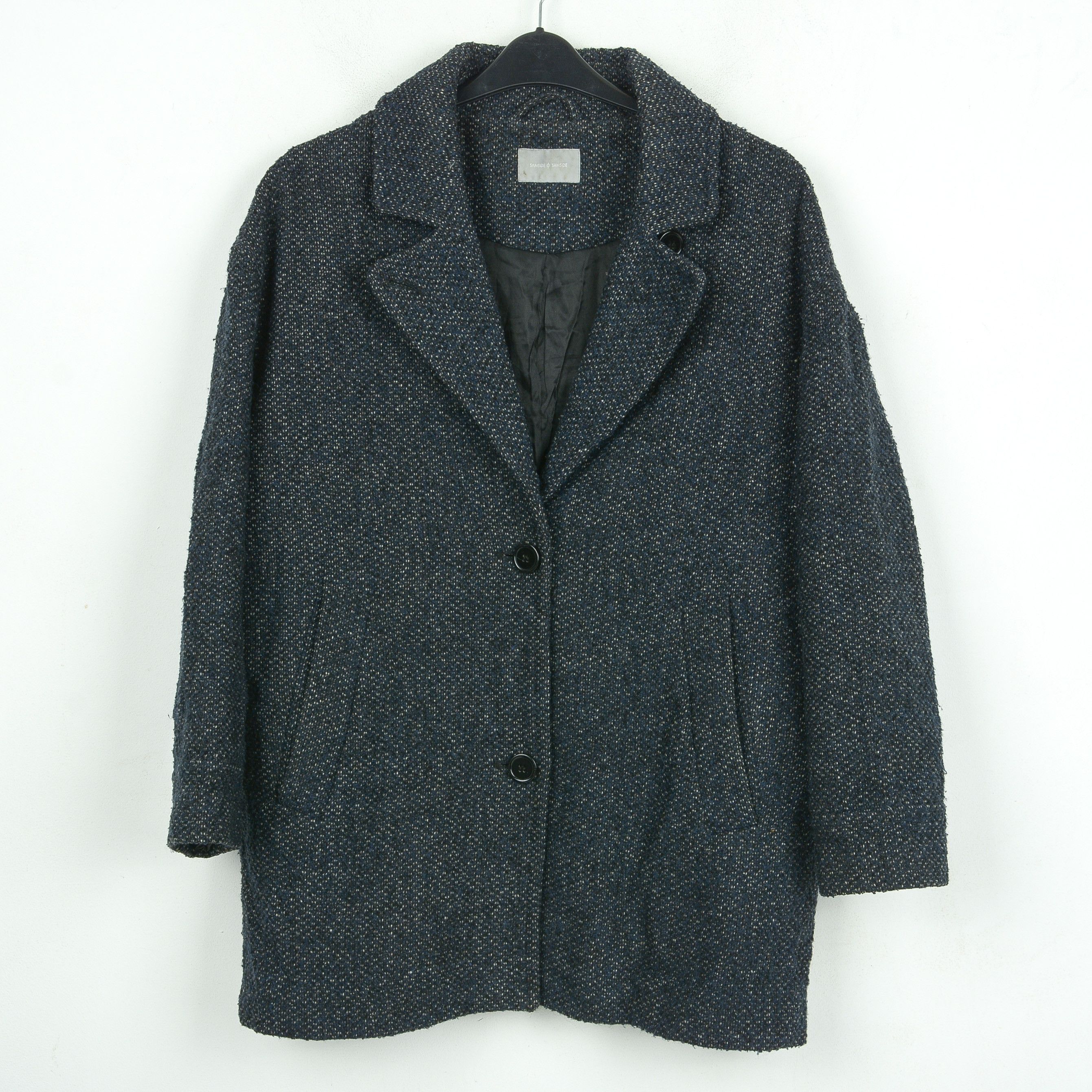image of Samsoe Samsoe Hawn Jacket M Wool Coat Overcoat Peacoat Waistcoat Dark Navy in Black, Women's (Size 