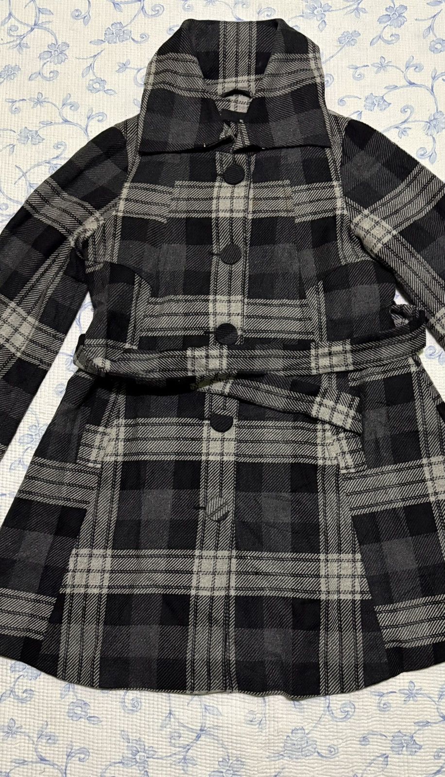 Zara Zara Longline Belted Wool Blend Coat Black Gray Size US L / EU 52-54 / 3 - 6 Thumbnail