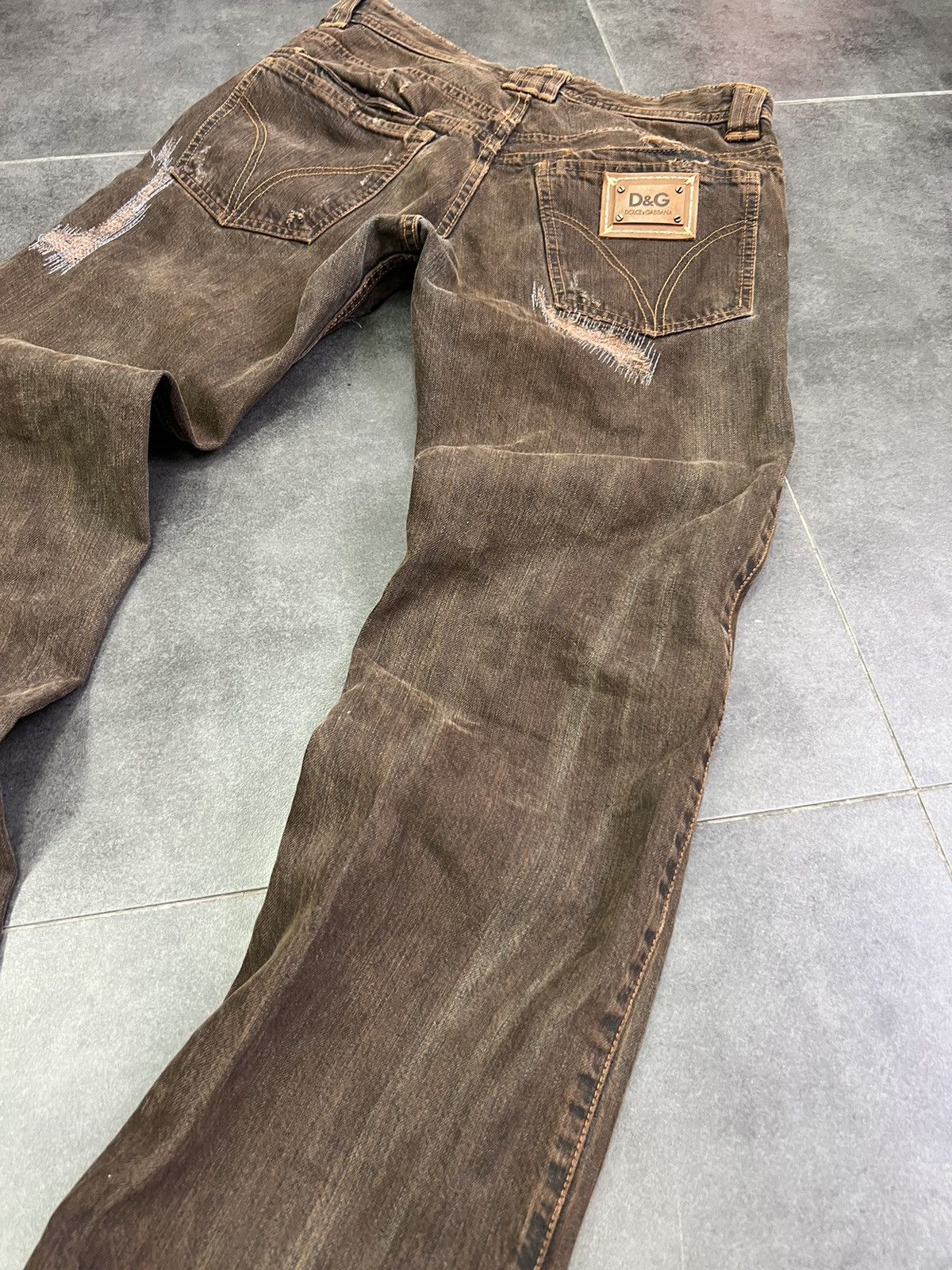 Dolce & Gabbana × Vintage Dolce Gabbana sashiko distressed avant Garde y2k dg jeans Size 30" / US 8 / IT 44 - 4 Thumbnail
