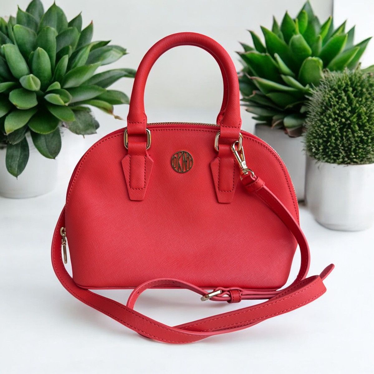 DKNY DKNY Bryant Park Saffiano red satchel crossbody bag Size ONE SIZE - 1 Thumbnail