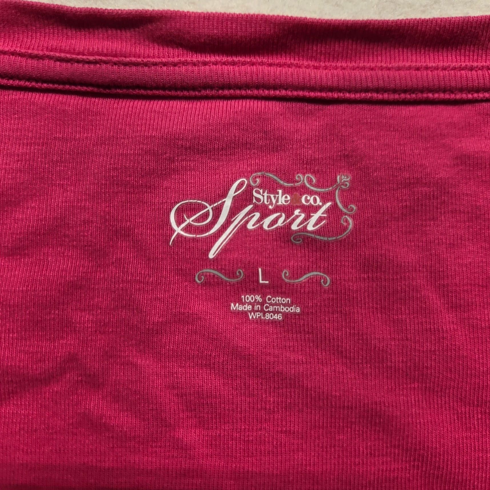 Vintage STYLE & CO SPORT Pink Floral 3/4 Sleeve Pullover Top Size L Womens Size L / US 10 / IT 46 - 3 Thumbnail