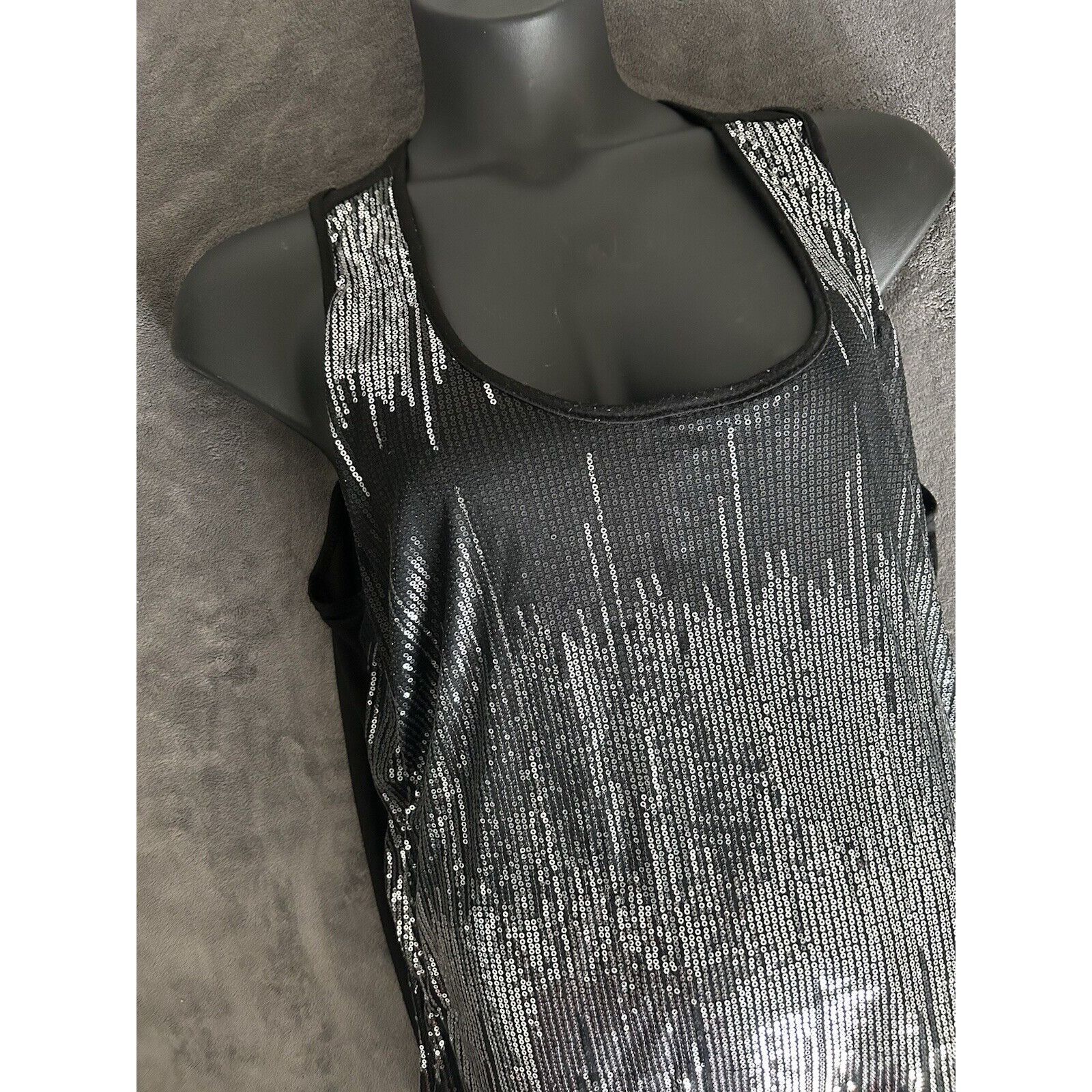 Other Lavish Top Size L Black With Silver Sparkles Sleeveless Size L / US 10 / IT 46 - 2 Thumbnail