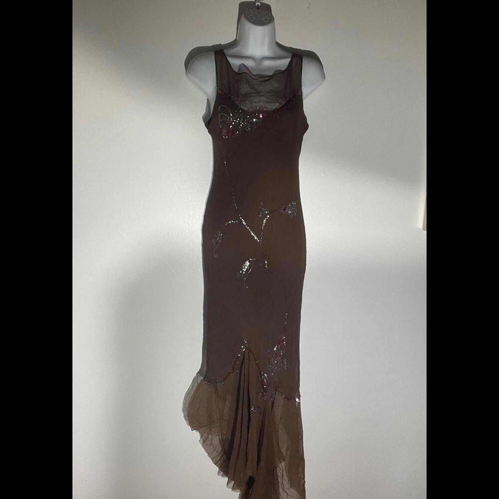 Other Dress gown Brown Ticker Bell with beaded accent florals Size S / US 4 / IT 40 - 2 Thumbnail