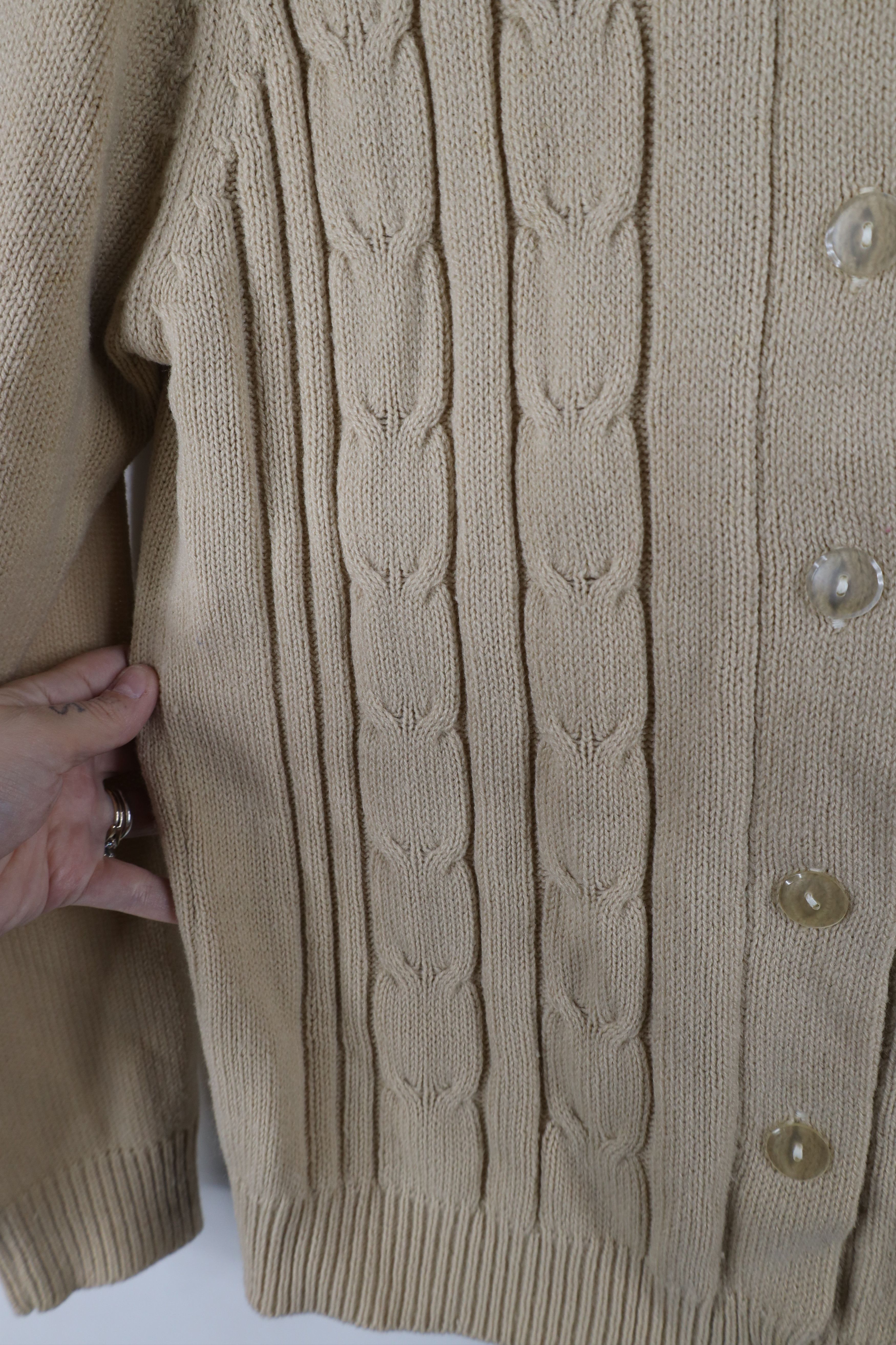 Vintage Vintage 70s Streetwear Chunky Cable Knit Cardigan Sweater Size XS / US 0-2 / IT 36-38 - 7 Thumbnail