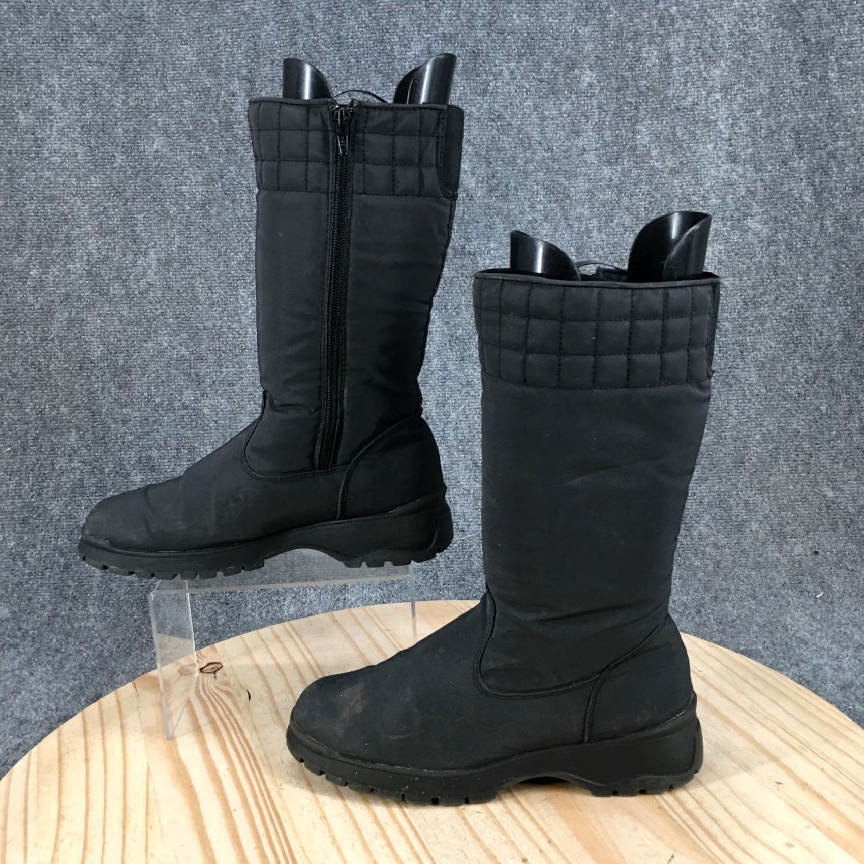 Basic Editions Basic Editions Snow Boots Women's 8 Wide Side Zip Quilted Comfort Mid-Calf Black Boots Size US 8 / IT 38 - 2 Thumbnail