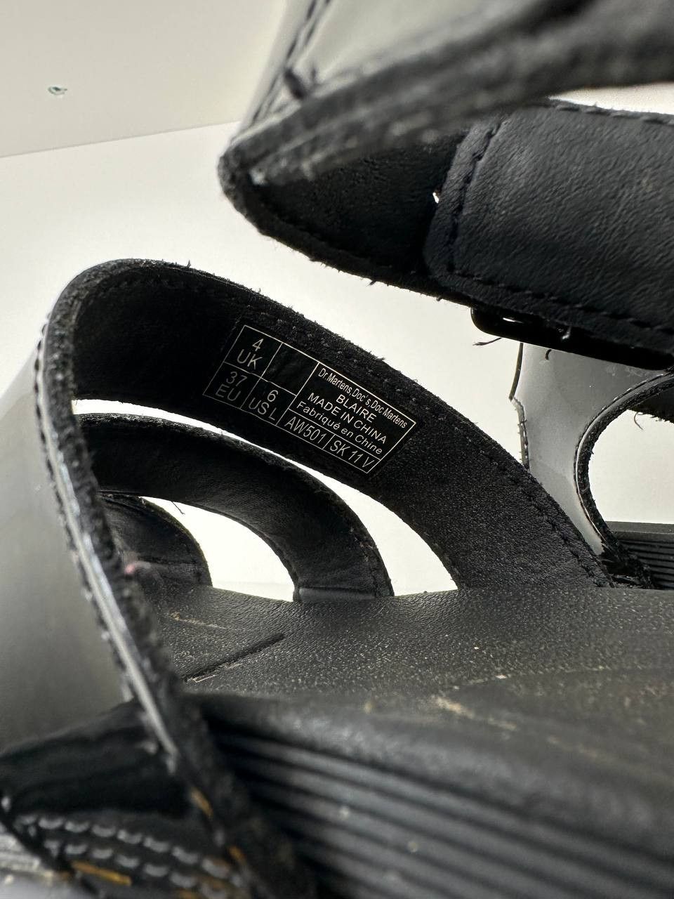 Dr. Martens Dr. Martens Blaire Black Leather Platform Sandals Size US 6 / IT 36 - 8 Thumbnail