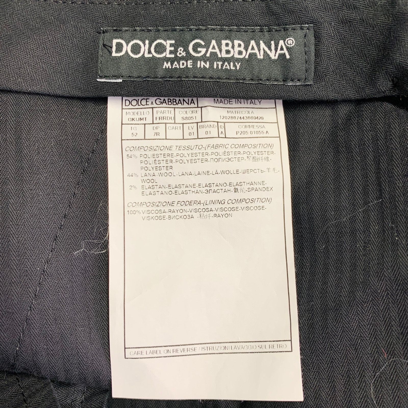 Dolce & Gabbana DOLCE & GABBANA Black Grey Pinstripe Polyester Blend Suit Size 42R - 11 Thumbnail