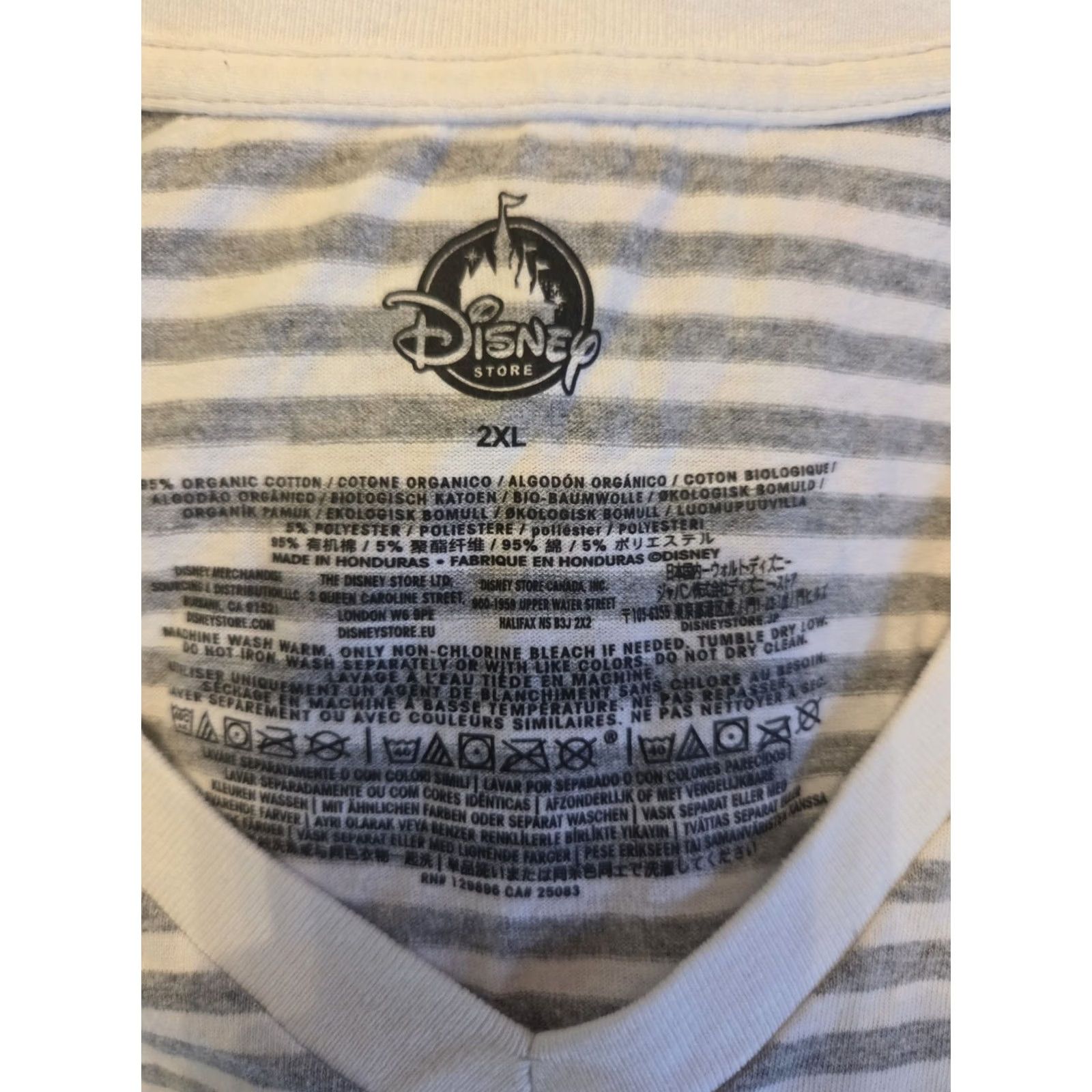 Disney Disney Store Mickey Mouse Shirt Women's 2XL White Gray Stripe Graphic Size XXL / US 16-18 / IT 52-54 - 2 Thumbnail