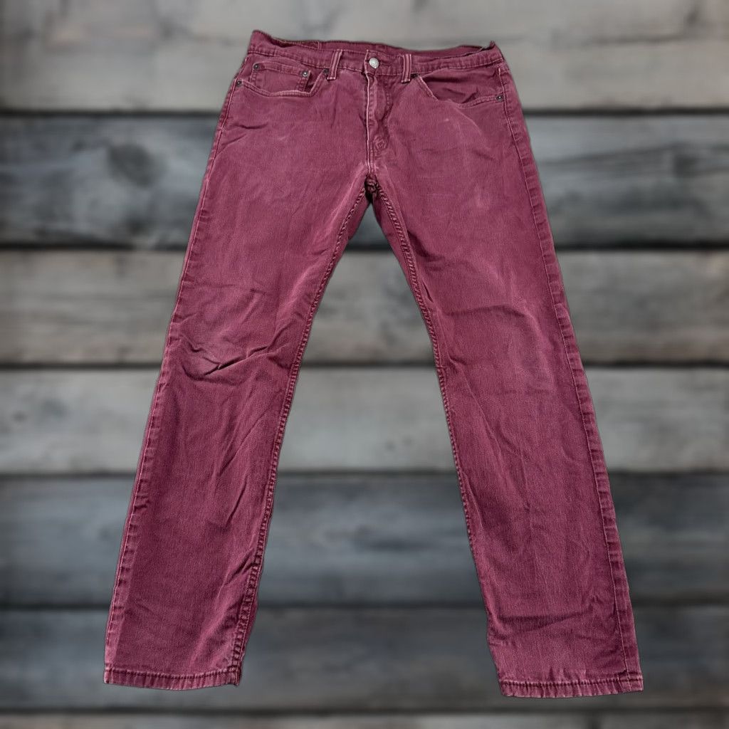 Levi's Levi's 502 Jeans Mens 34x32 Red Dark Wash Cotton Stretch Tapered Athletic Denim 5-Pocket Zipper Button Logo Patch Vintage No Size US 34 / EU 50 - 1 Thumbnail