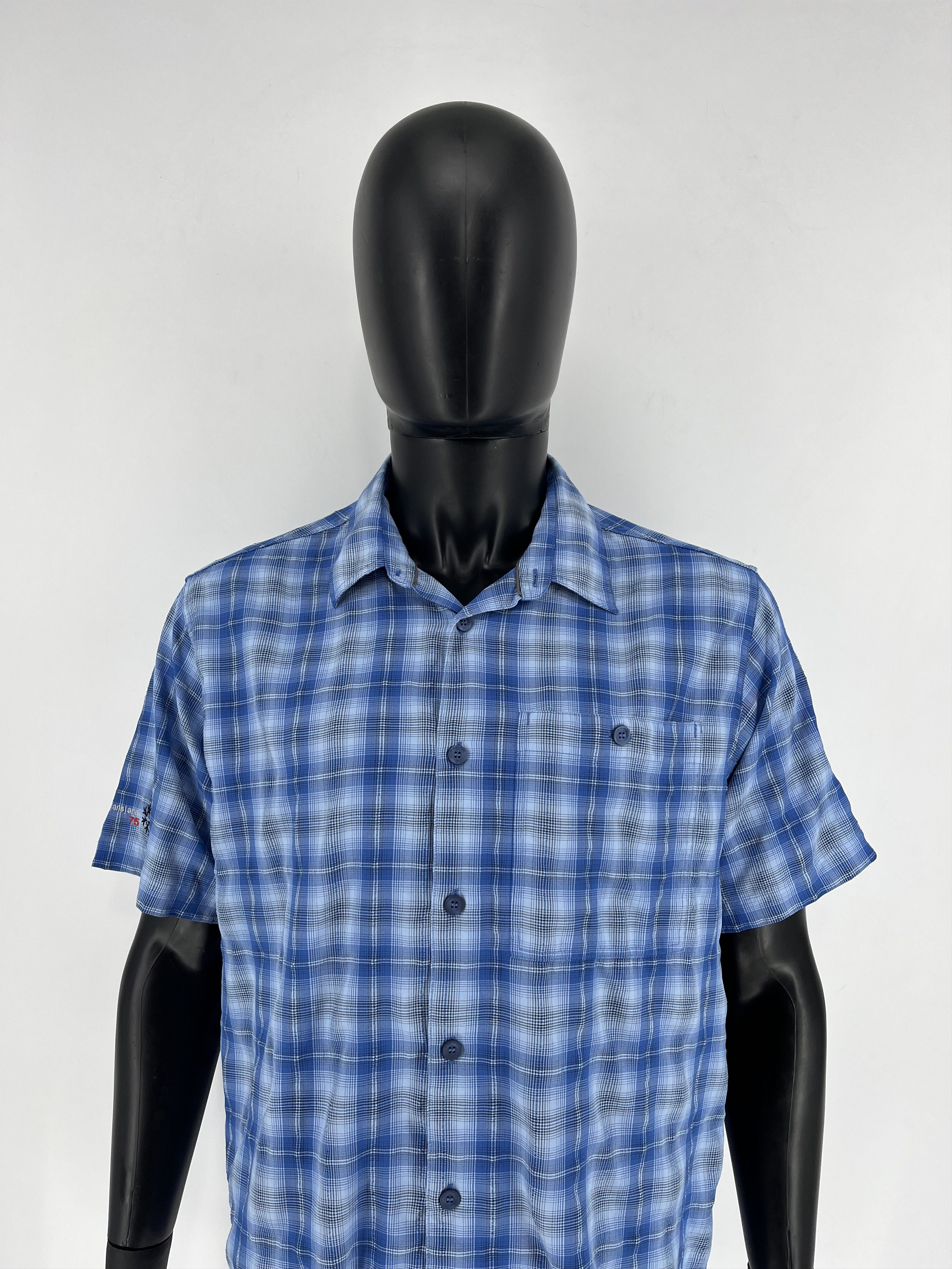 Mammut Mammut Mens L Blue Plaid Short Sleeve Button Up Shirt Shirt Size US L / EU 52-54 / 3 - 1 Thumbnail