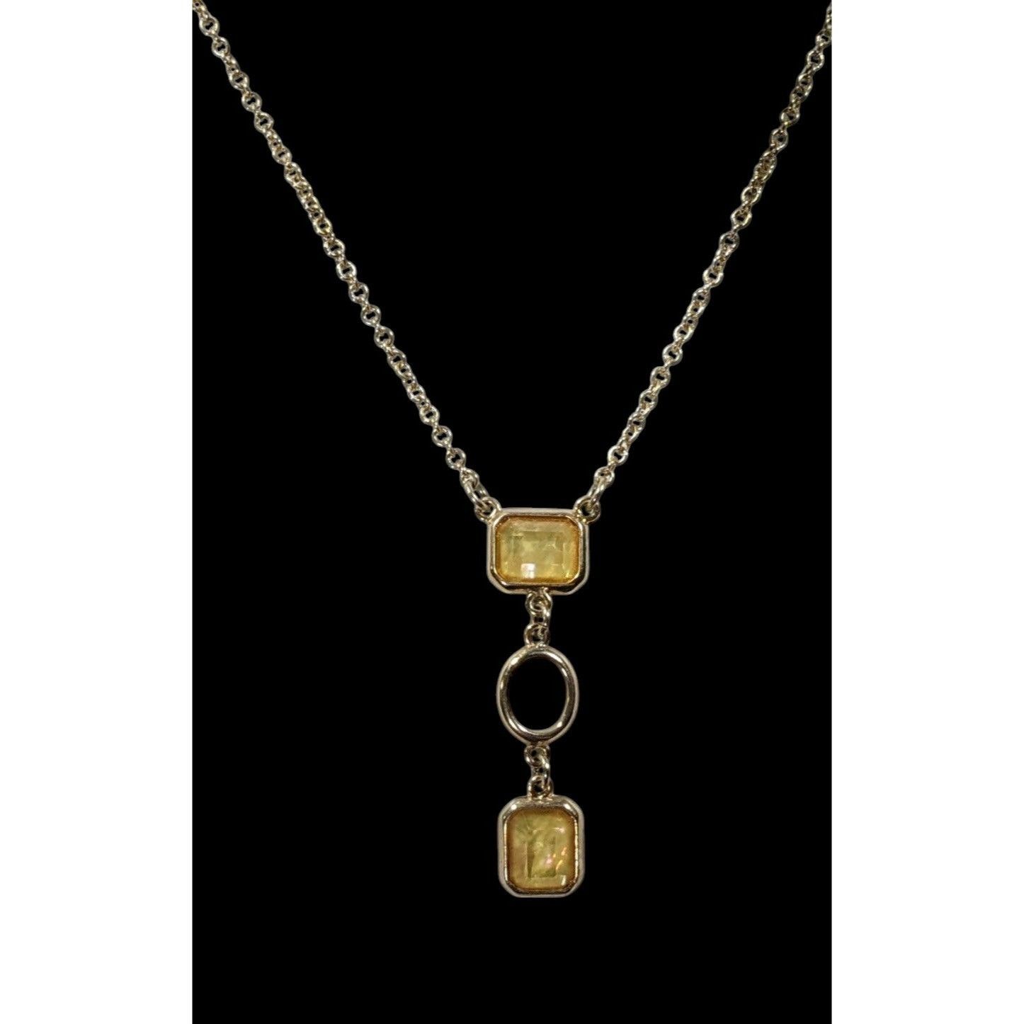 Other Elegant Glam Yellow Gemmed Gold Tone Y Drop Necklace Size ONE SIZE - 3 Thumbnail