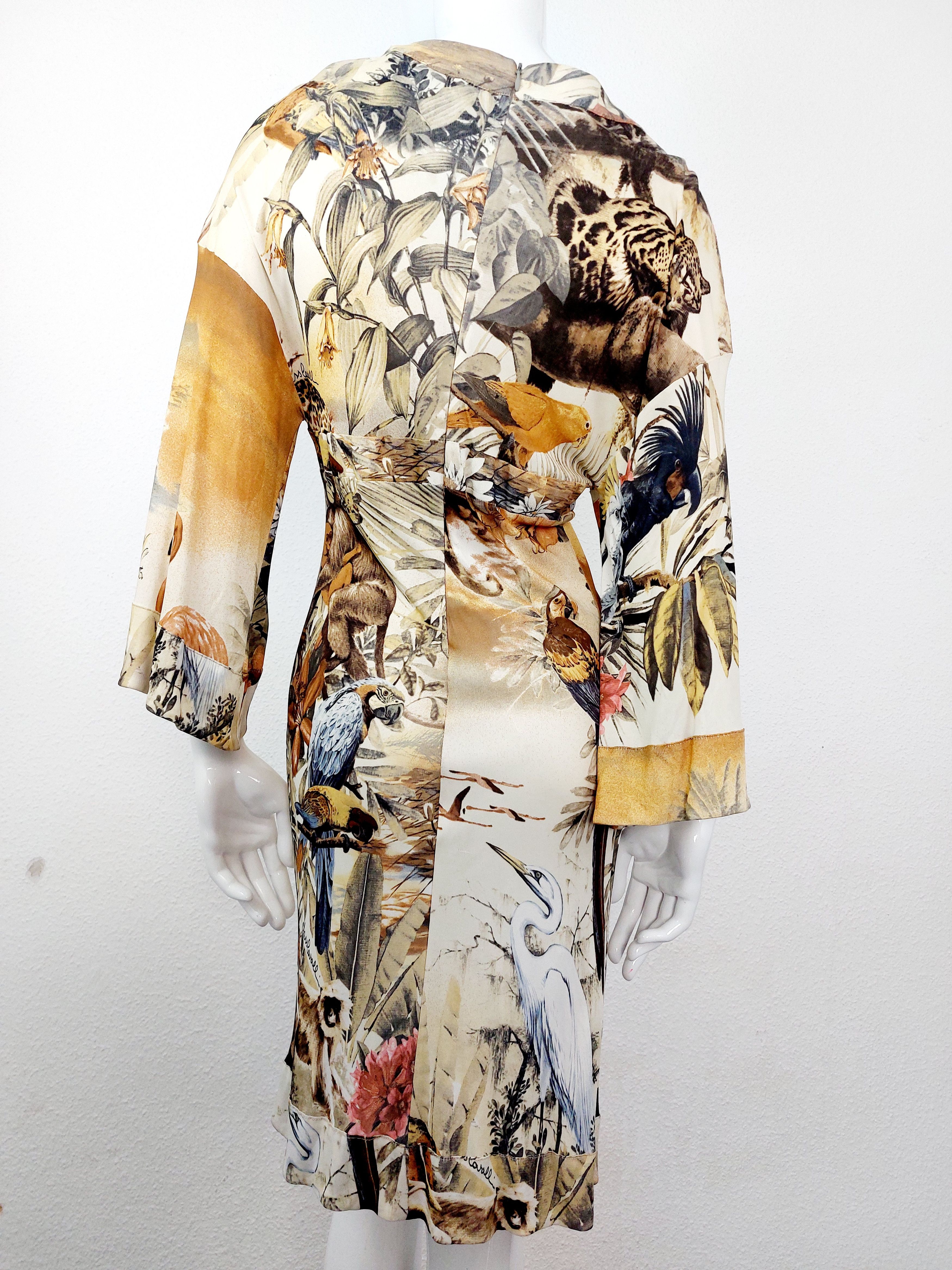 Roberto Cavalli Roberto Cavalli Tropical Flamingo Beaded Jungle Dress Size M / US 6-8 / IT 42-44 - 10 Thumbnail