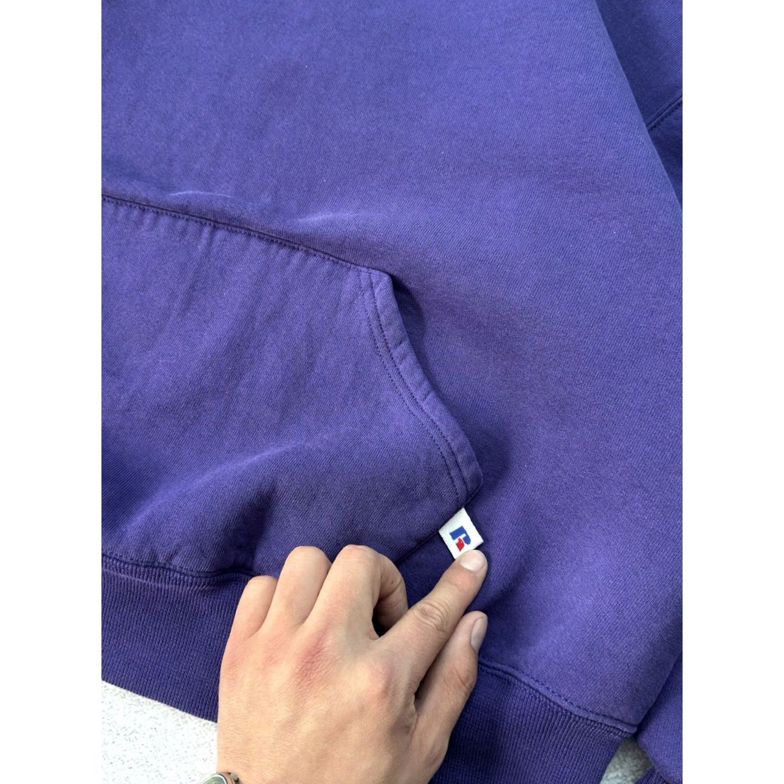 Russell Athletic VINTAGE Russell Athletic Hoodie Box Fit Purple Men L 90s USA Size US L / EU 52-54 / 3 - 7 Thumbnail