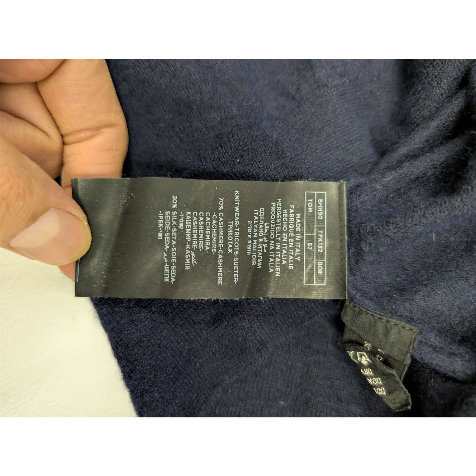 Tom Ford o1rshd1 CC20 Long Sleeve Polo Shirt in Navy Blue Size US L / EU 52-54 / 3 - 18 Thumbnail