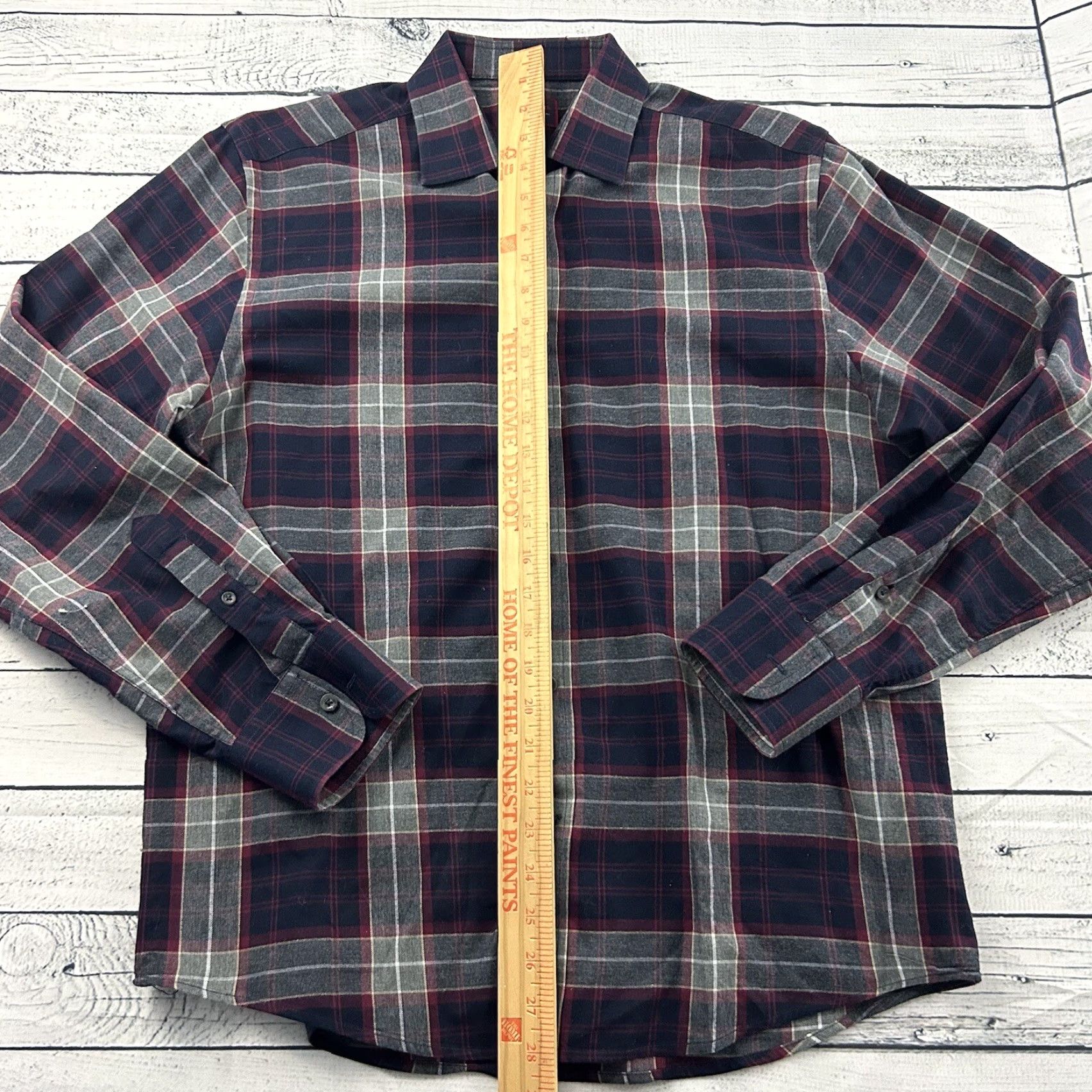 UNTUCKit UNTUCKit Alentejo Long Sleeve Button-Up Plaid Flannel Shirt Men's M Blue Red Size US M / EU 48-50 / 2 - 3 Thumbnail