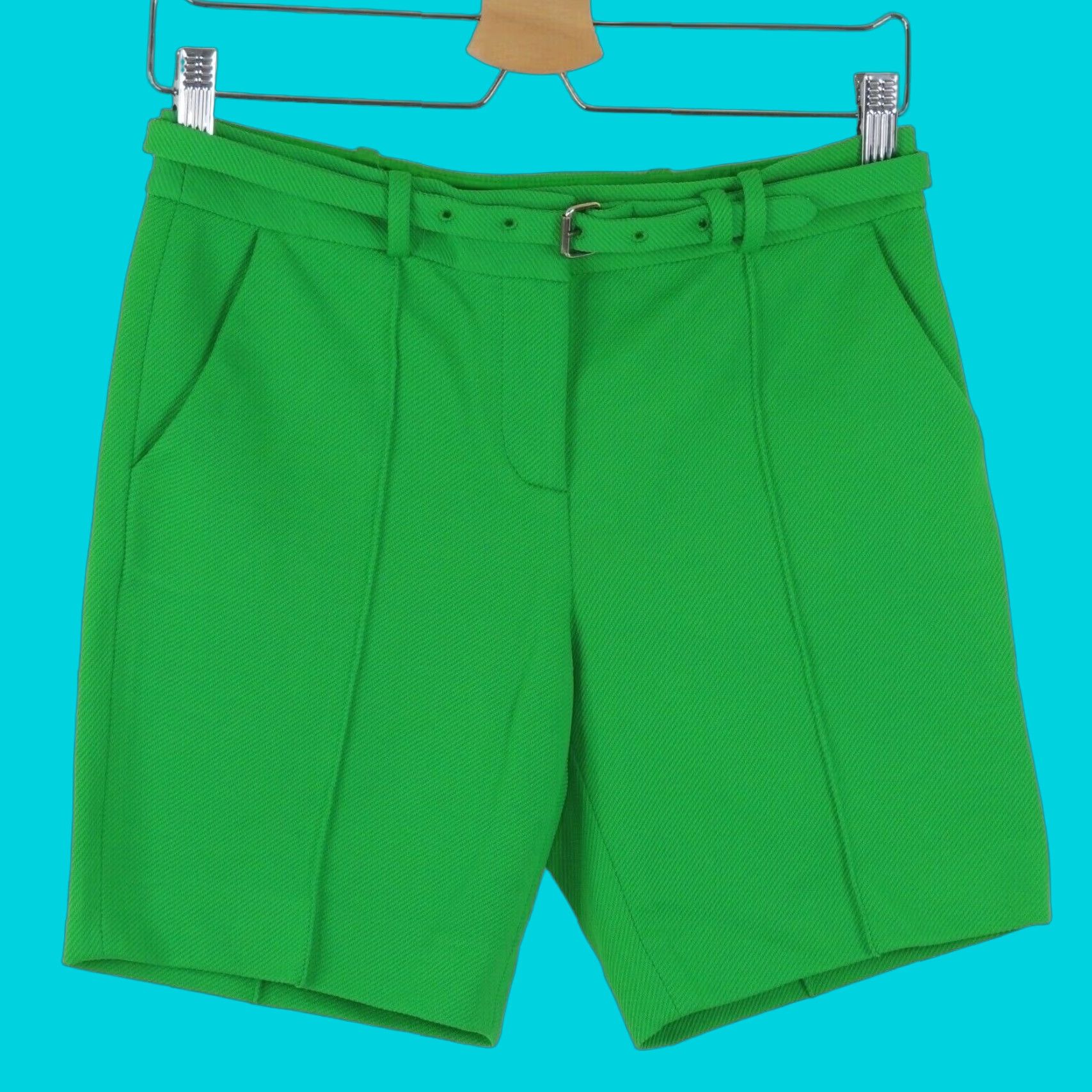Diane von Furstenberg Diane von Furstenberg Women 2 New Boymuda Green High Waisted Belt Bermuda Shorts Bermuda Shorts Green Belted Women 2 jeans? Size 26" / US 2 / IT 38 - 1 Thumbnail
