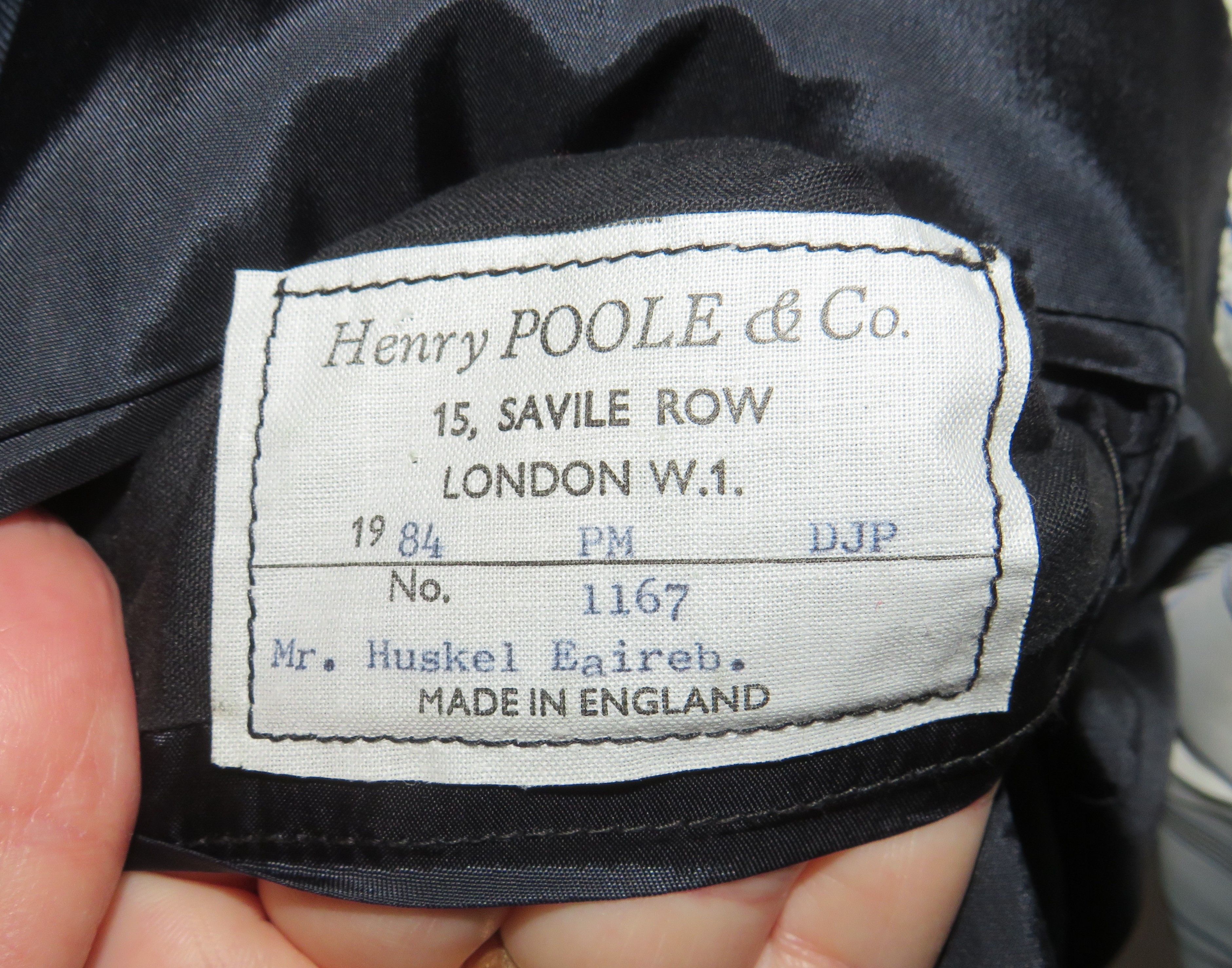 Henry Poole Savile Row Bespoke VTG Blue Hopsack Two Button Suit 40R Size 40R - 18 Thumbnail