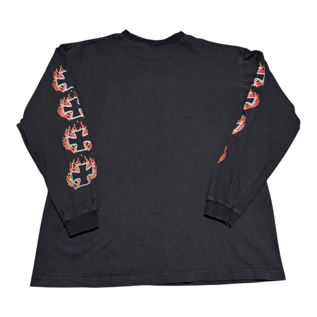 2000s West Coast Choppers Flame Cross Long Sleeve Shirt M