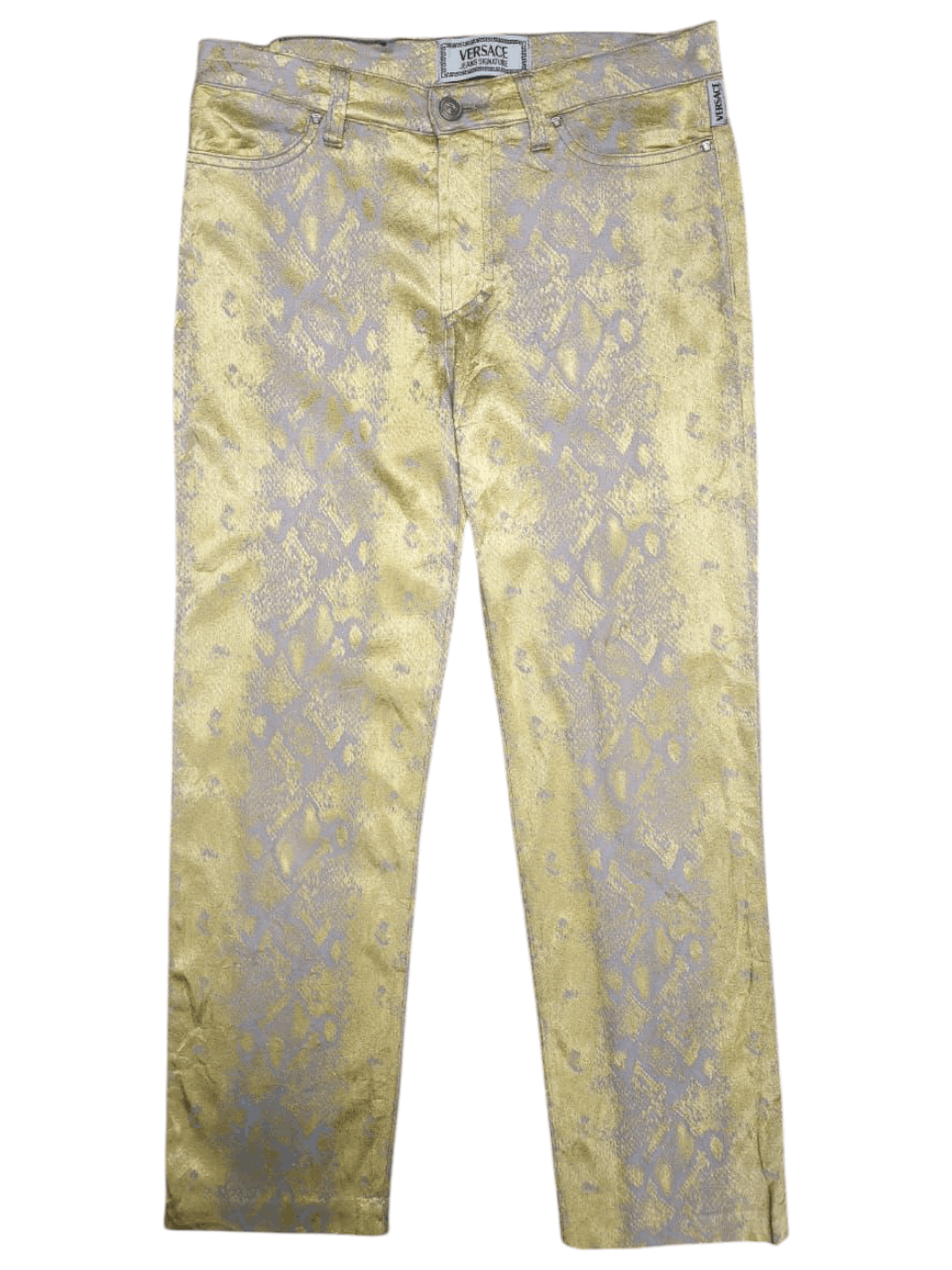 Versace Rare VERSACE bronze metallic barocco borcate pants Size 27" / US 4 / IT 40 - 1 Thumbnail
