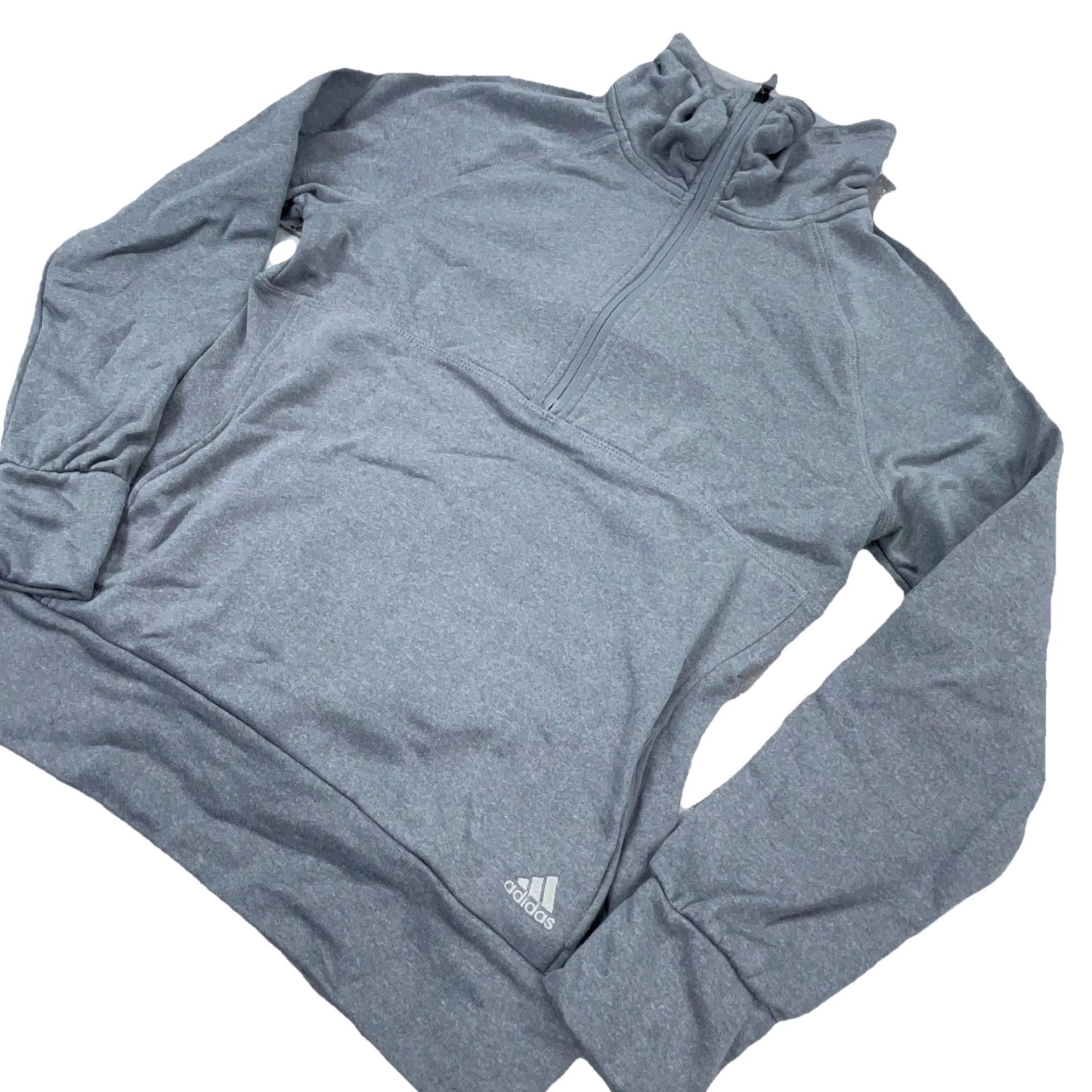 Adidas Adidas Sweatshirt Men M Gray White Pullover 1/4 Zip Climawarm All Seasons Breathable Lightweight Pocket Logo Classic Street Urban Sports 90s Mens Size US M / EU 48-50 / 2 - 2 Thumbnail