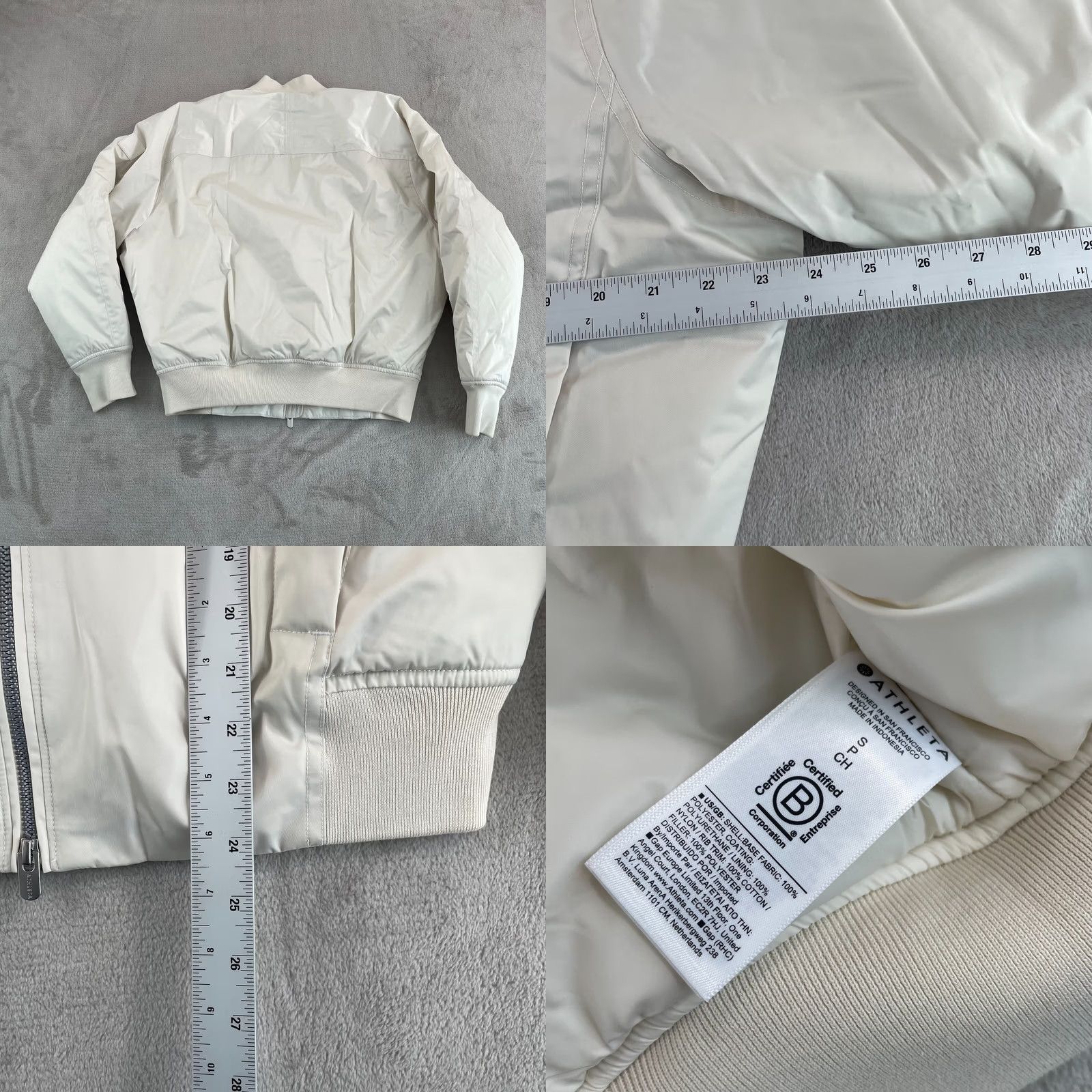 Athleta Athleta Bomber Jacket Women Small Bone DWR Full Zip Performance Active NWT Size S / US 4 / IT 40 - 8 Thumbnail