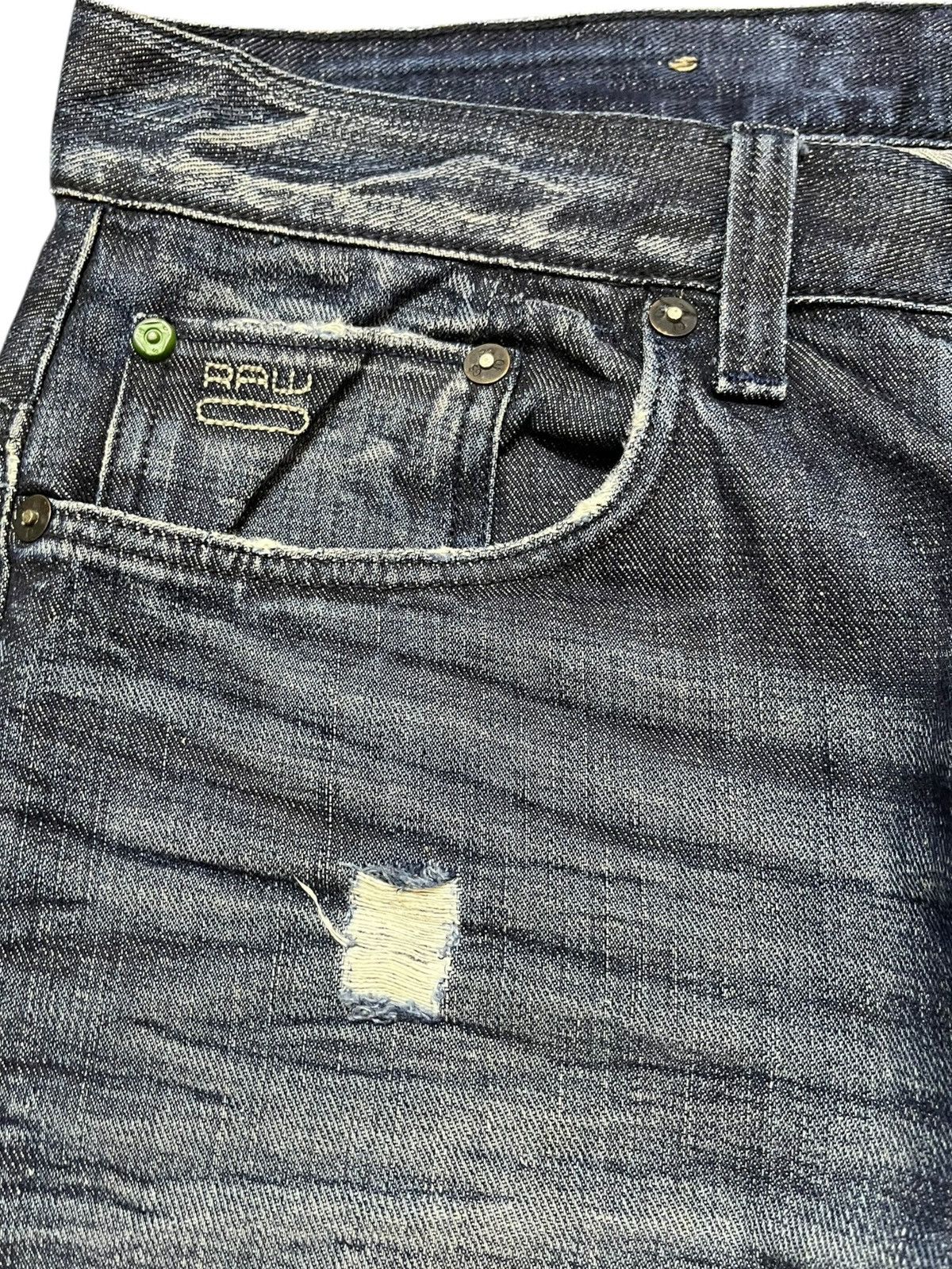G-Star × Pharrell Vintage G-Star 3301 Grunge Distressed Denim Size US 31 - 3 Thumbnail