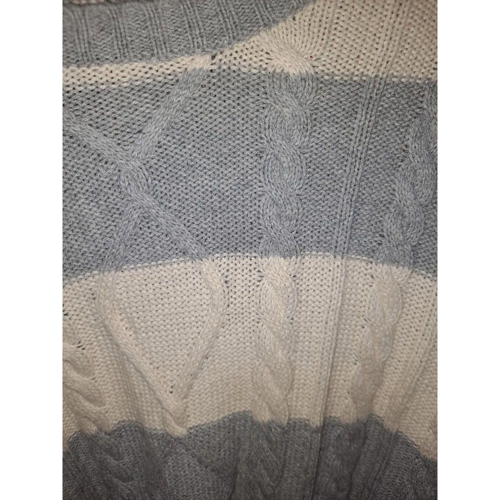 Chaps Chaps Gray and White Cable Knit Sweater SIze XL Size US XL / EU 56 / 4 - 2 Thumbnail