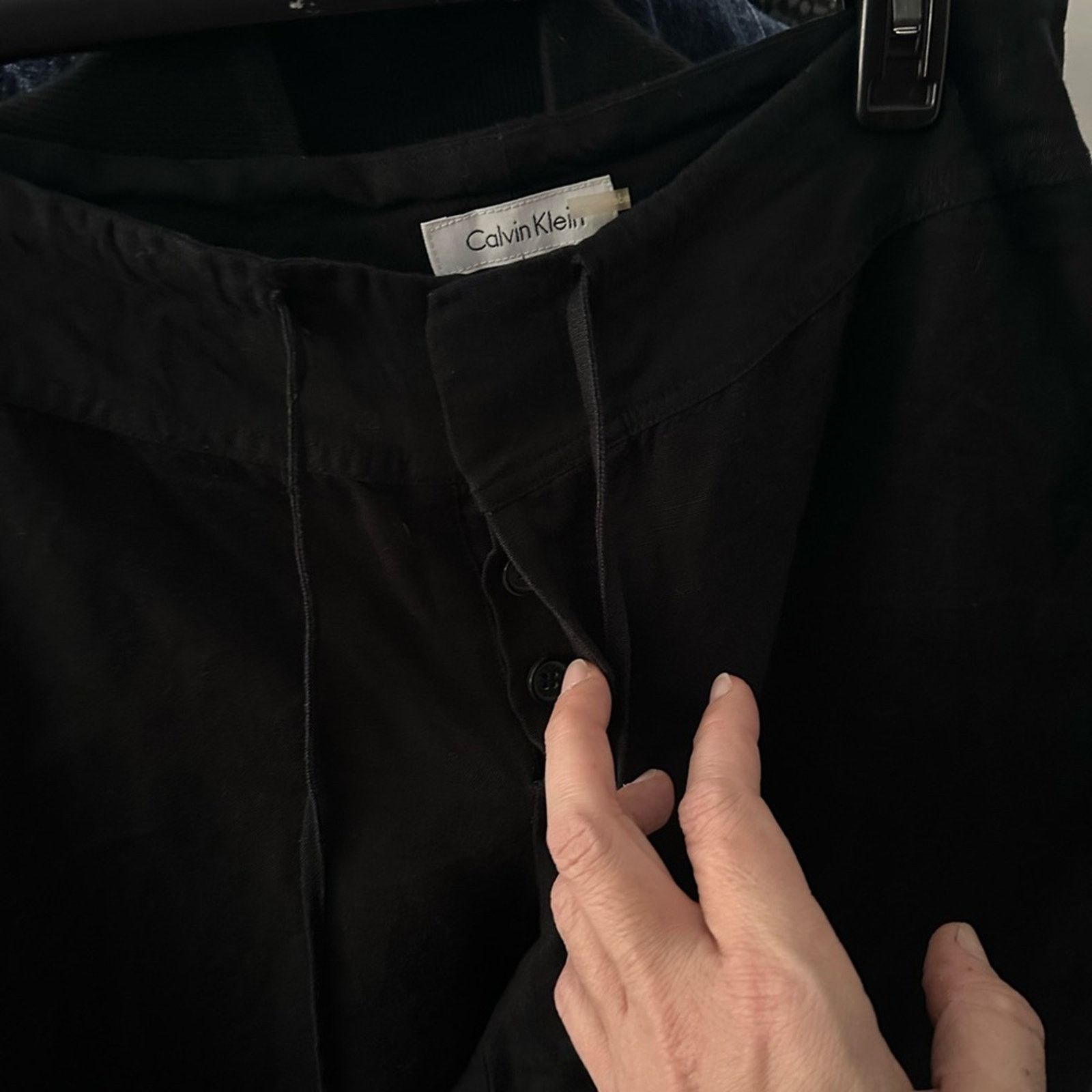 Calvin Klein Calvin Klein Black Linen Wide Leg Drawstring Pants Size 30" / US 8 / IT 44 - 5 Thumbnail