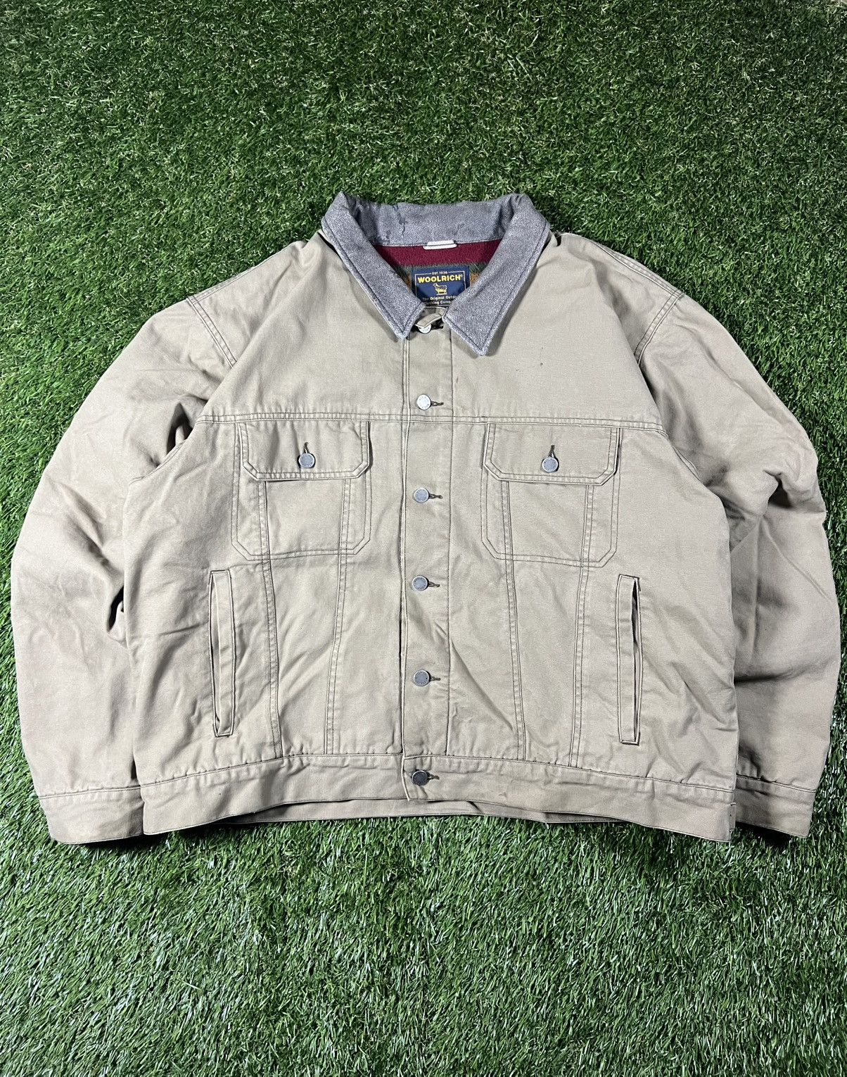 Woolrich Woolen Mills Vintage 90s Tan Woolrich Chore Workwear Fall Detroit Jacket Size US L / EU 52-54 / 3 - 1 Thumbnail