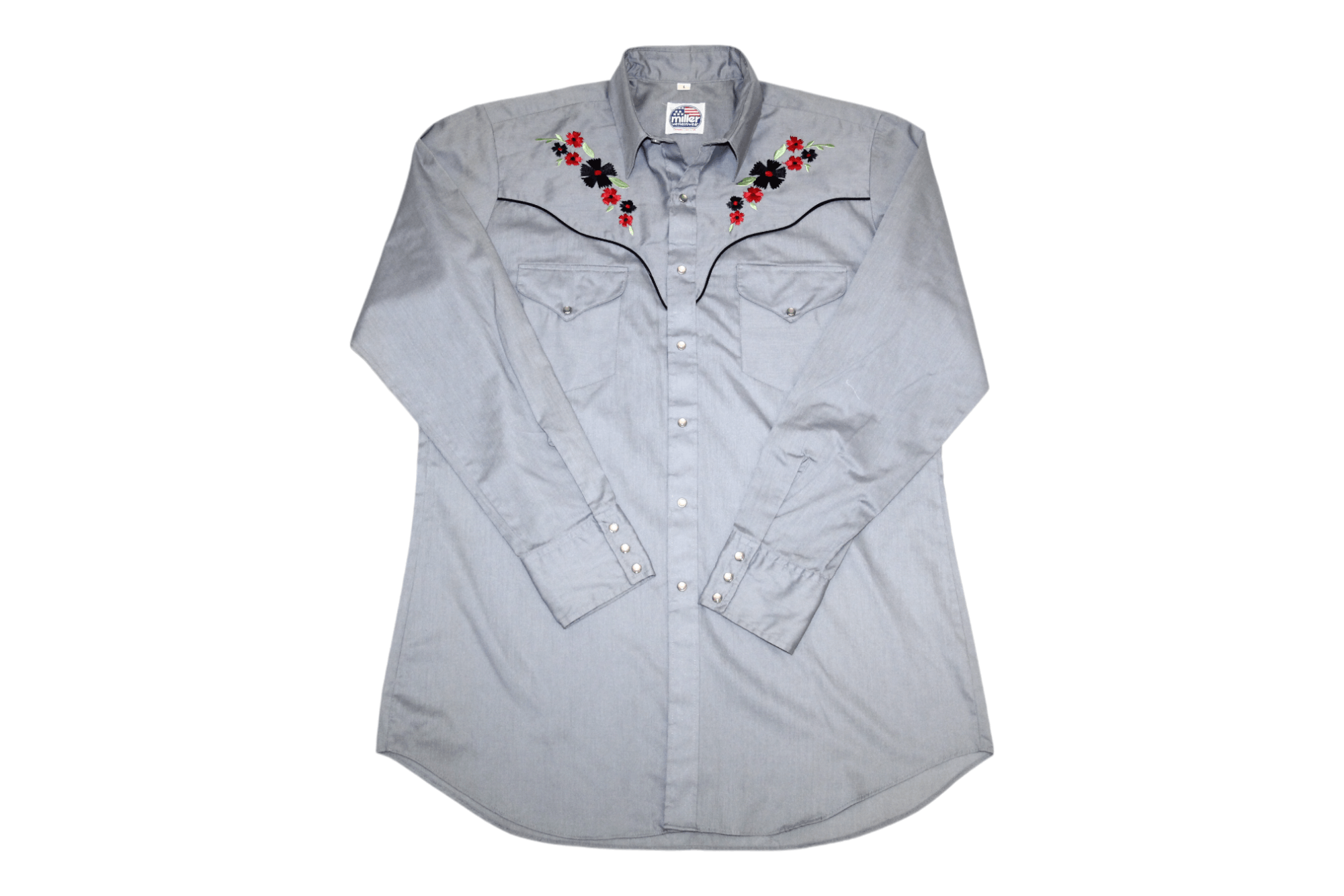 Cowboy Equipment 70's MILLER Western Wear Pearl Snap button Shirt Size US L / EU 52-54 / 3 - 1 Thumbnail