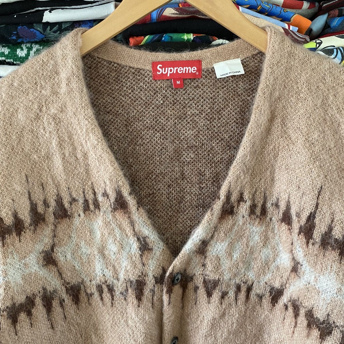 Supreme Supreme Abstract Stripe Cardigan Light Brown 2022 Mohair Size US M / EU 48-50 / 2 - 2 Thumbnail