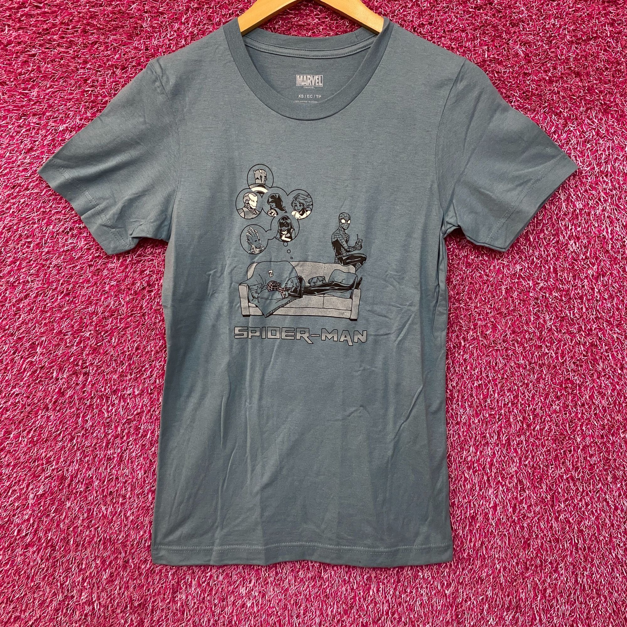 Marvel Comics Marvel Spider-Man Dreaming Blue T-Shirt Extra Small Size US XS / EU 42 / 0 - 1 Thumbnail