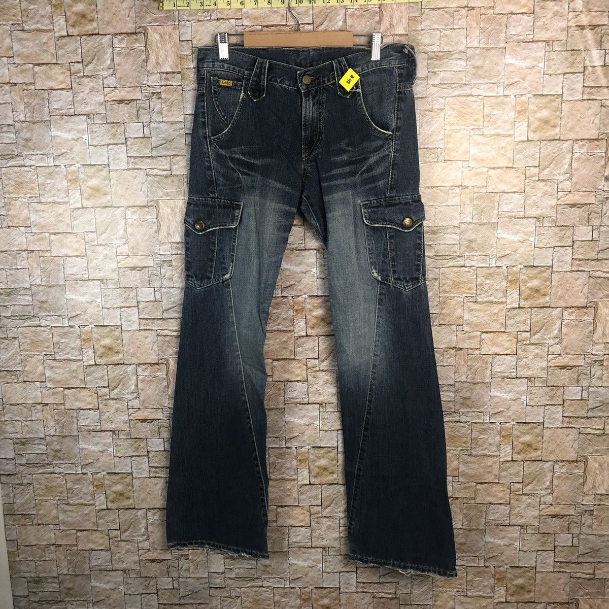 Lee Blue ripped vintage Multipocket cargo Denim Pants #A42