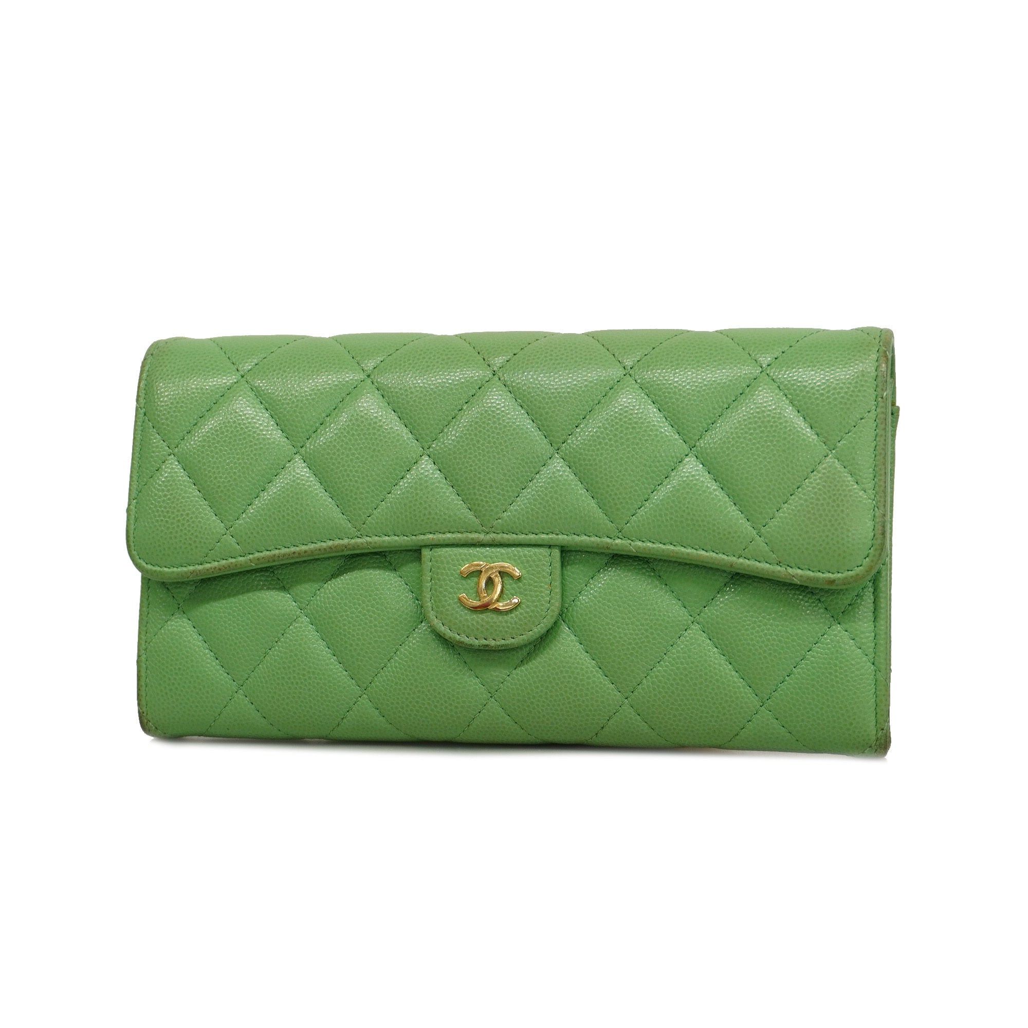 Chanel CHANELAuth Matelasse Long Wallet [bifold] Gold Hardware Women