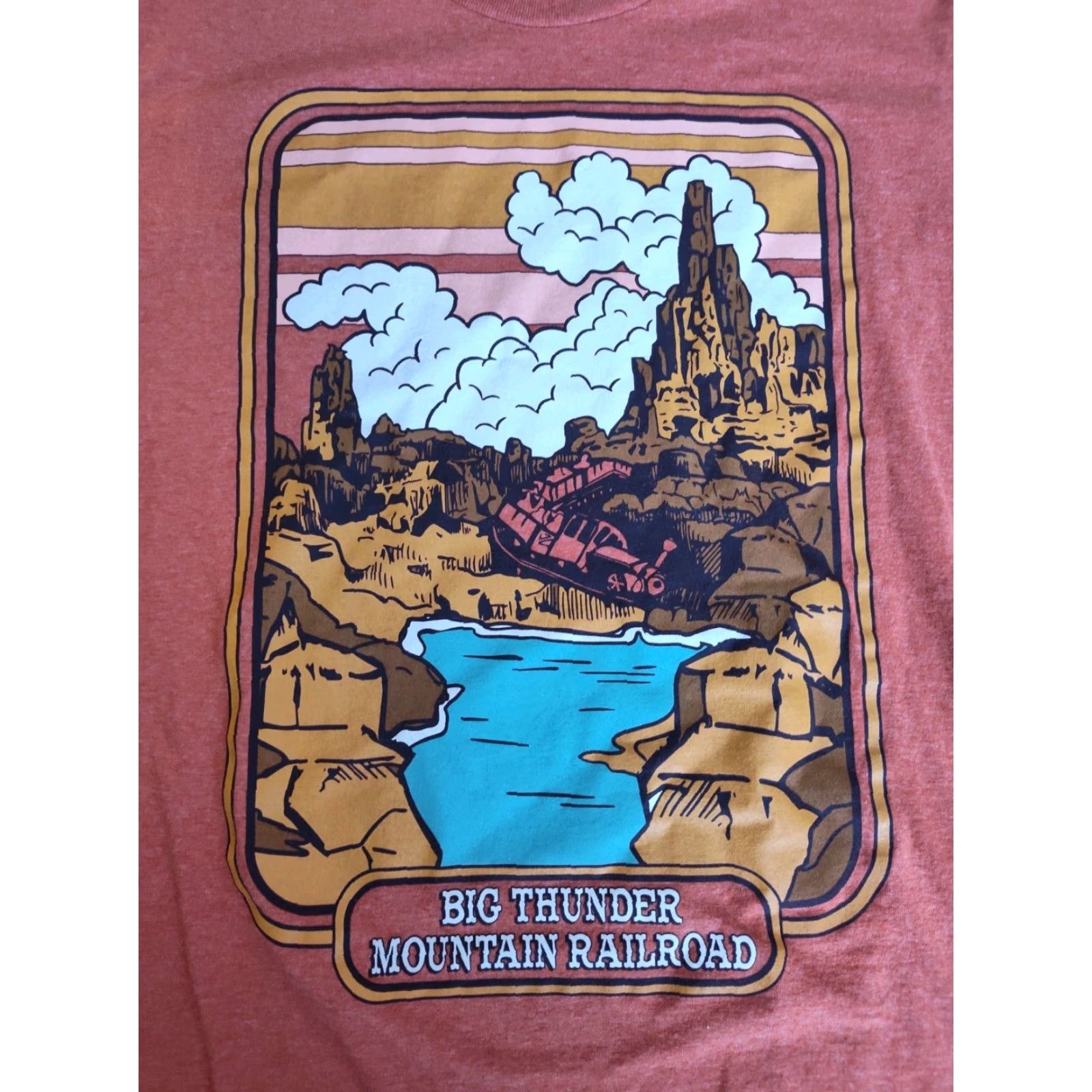 Disney Disney Parks Big Thunder Mountain Railroad T-shirt Orange Adult Unisex Sz L Size US L / EU 52-54 / 3 - 2 Thumbnail