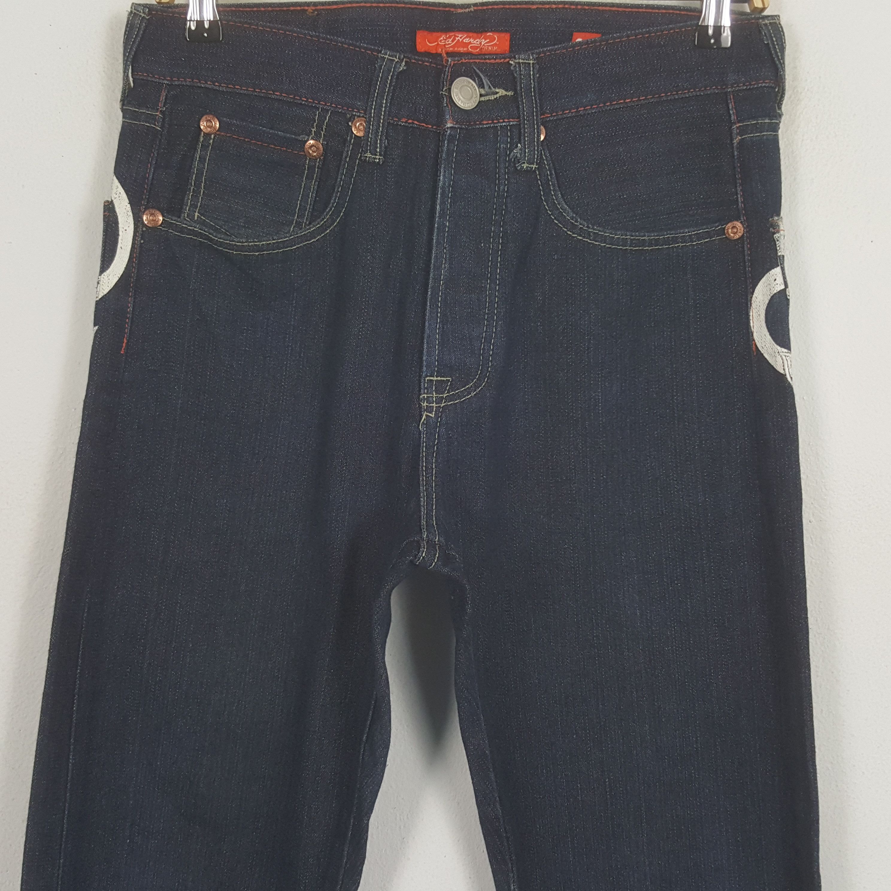 Ed Hardy × Vintage Vintage Ed Hardy Rare Design Denim Jeans Size US 30 / EU 46 - 5 Thumbnail