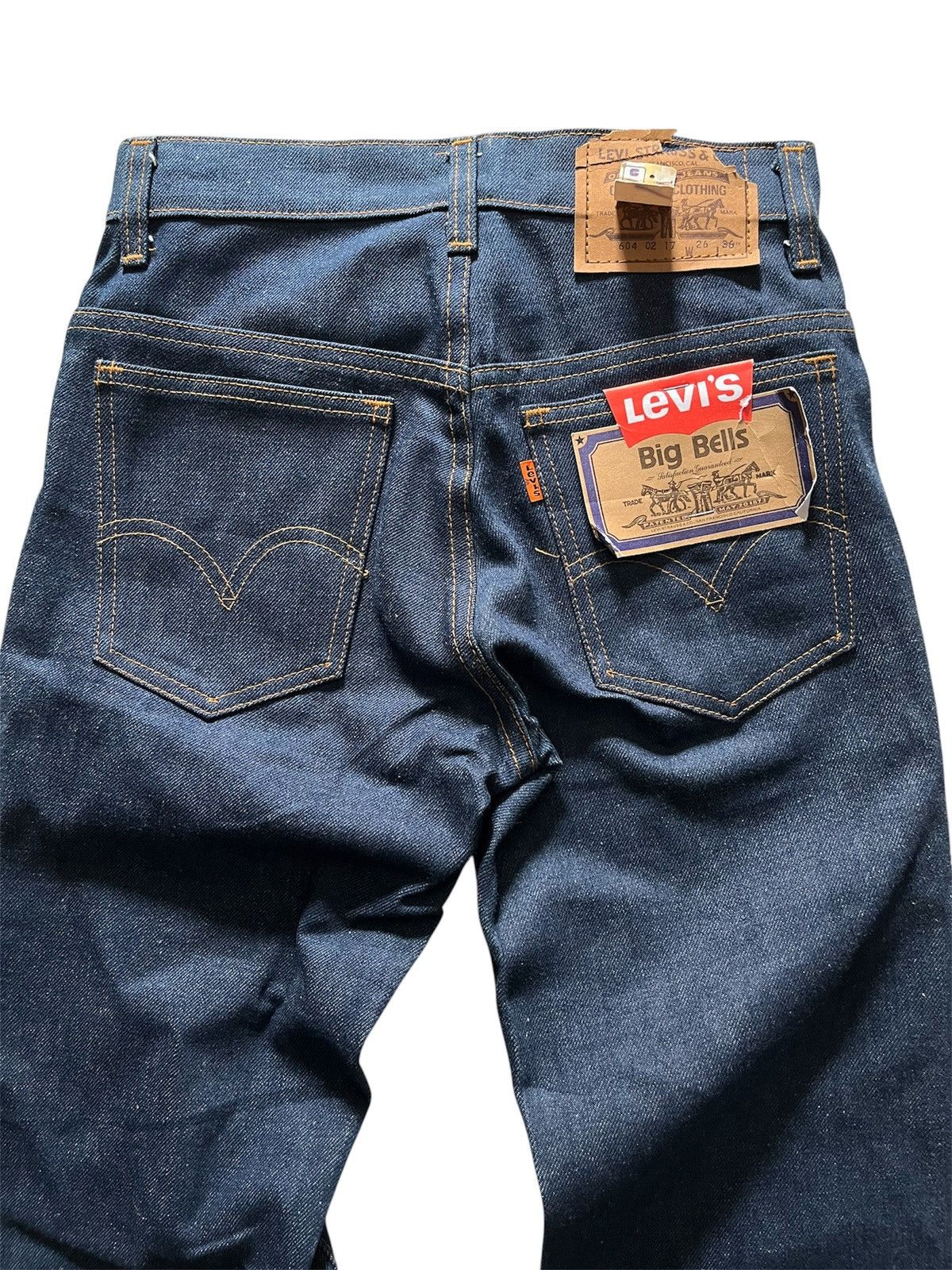 Levi's Vintage Clothing 1970s Levis 604 Big Bells indigo flare jeans NOS Size US 26 / EU 42 - 4 Thumbnail