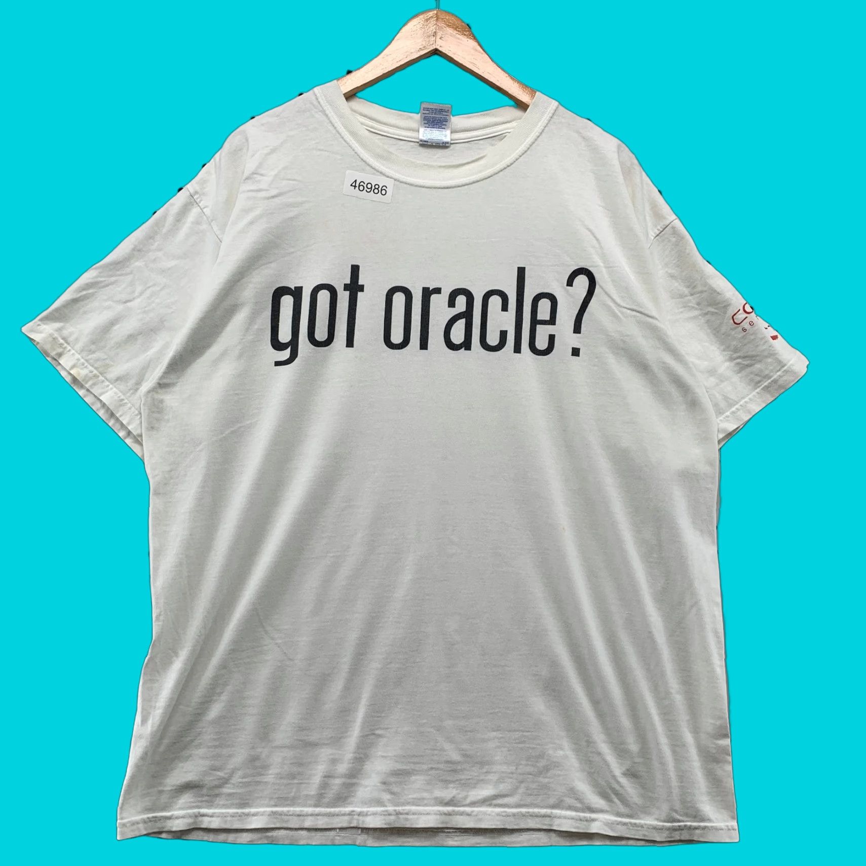 Gildan Vintage Got Oracle T Shirt Mens XL White Got Milk Parody Funny Cyber Punk Y2K Size US XL / EU 56 / 4 - 1 Thumbnail
