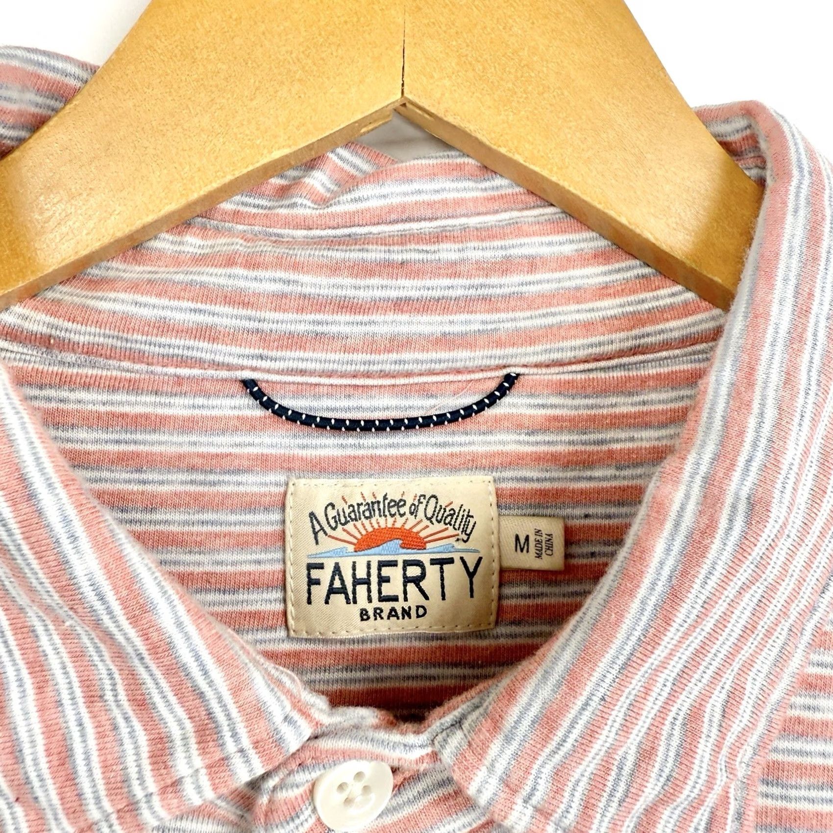 Faherty Faherty Shirt Mens Medium The Movement Polo Short Sleeve Striped Golf Size US M / EU 48-50 / 2 - 3 Thumbnail