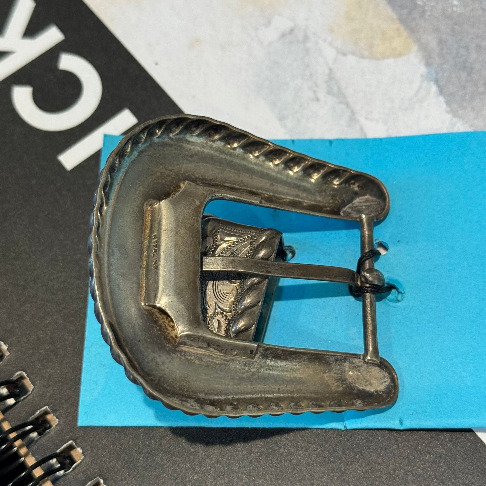 Vintage Western Style Sterling Silver Belt Buckle 2 pieces 32 grams Size ONE SIZE - 2 Thumbnail