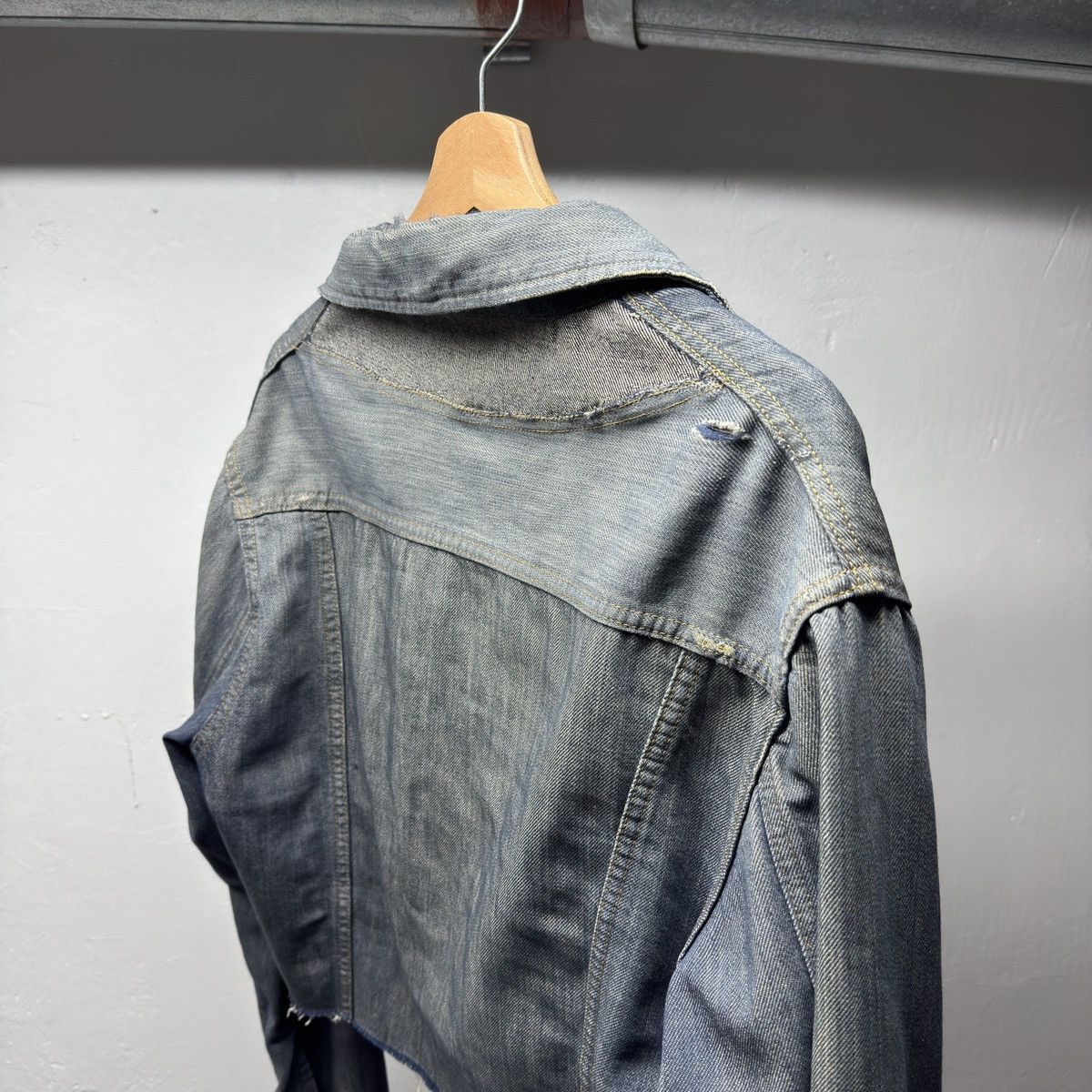 Vintage Thrashed Distressed Selvedge Denim Trucker Jacket ERD Grunge Size US M / EU 48-50 / 2 - 10 Thumbnail