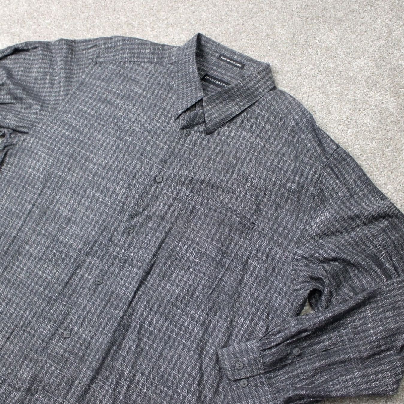 Vintage Jhane Barnes Shirt Mens XL Gray Geometric Cotton/Rayon Long Sleeve Button-Down Collar Size US XL / EU 56 / 4 - 3 Thumbnail