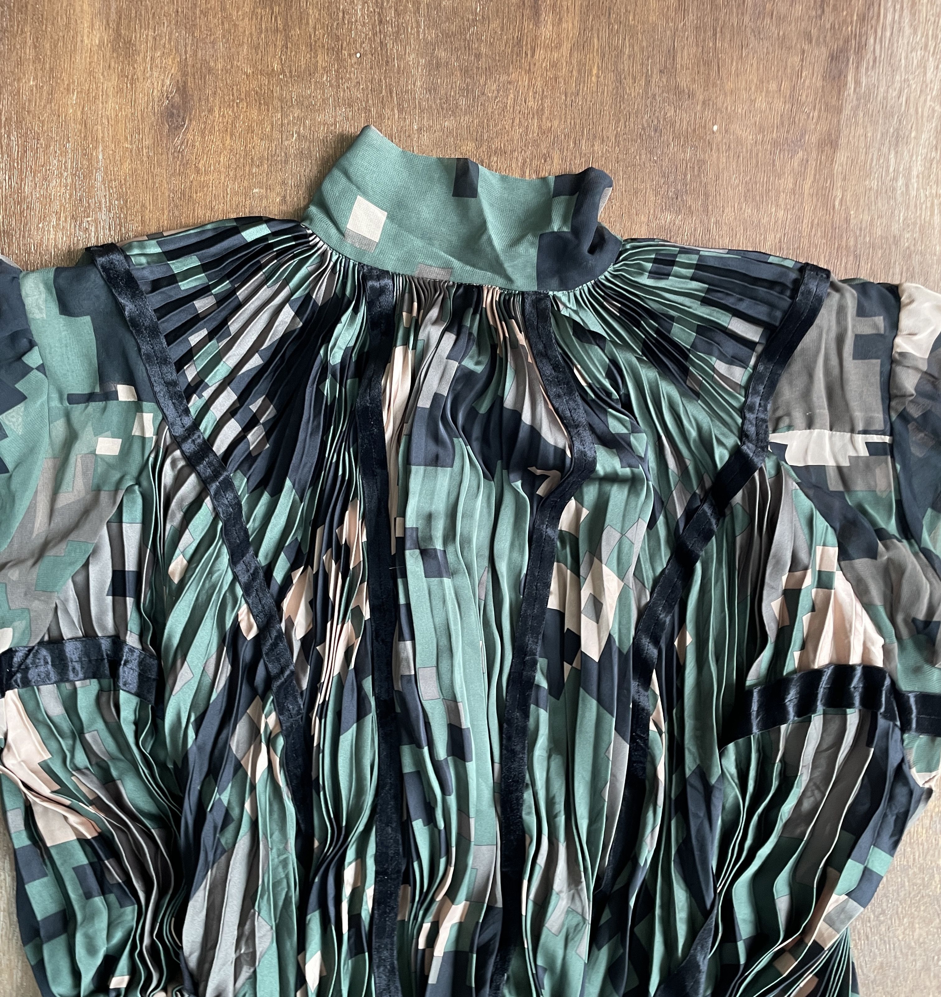 Sacai Sacai By Chitose Abe Pleated printed Silk Top Size US M / EU 48-50 / 2 - 8 Thumbnail
