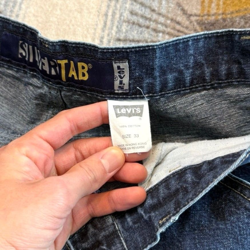 Levi's VINTAGE Levi’s Silvertab Denim Short (Size 33) Baggy Y2K Hip Hop Skater Men Short - Blue, Regular Fit, Zip Closure Size US 33 - 4 Thumbnail