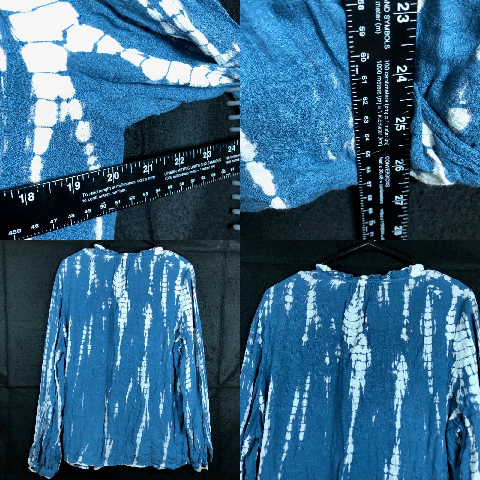 Vintage VINTAGE Knox Rose Blouse Womens Blue White V-Neck Long Sleeve 2XL Boho Casual Bohemian Normcore Peasant Tasseled N/A Size XXL / US 16-18 / IT 52-54 - 8 Thumbnail
