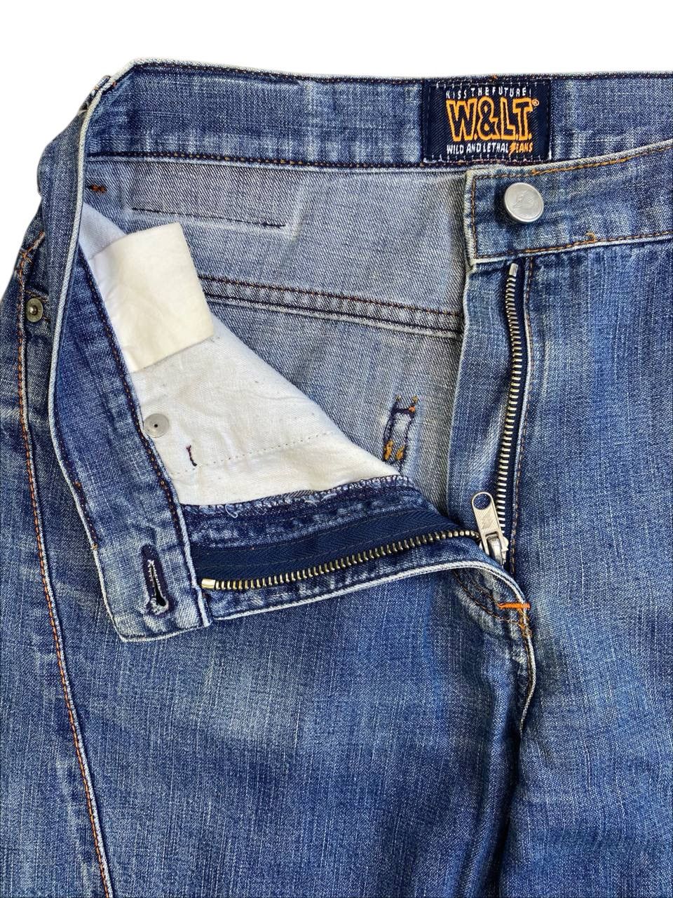 Walter Van Beirendonck W&LT Anatomical Curved Seam Slim Fit Washed Denim Size US 27 - 5 Thumbnail